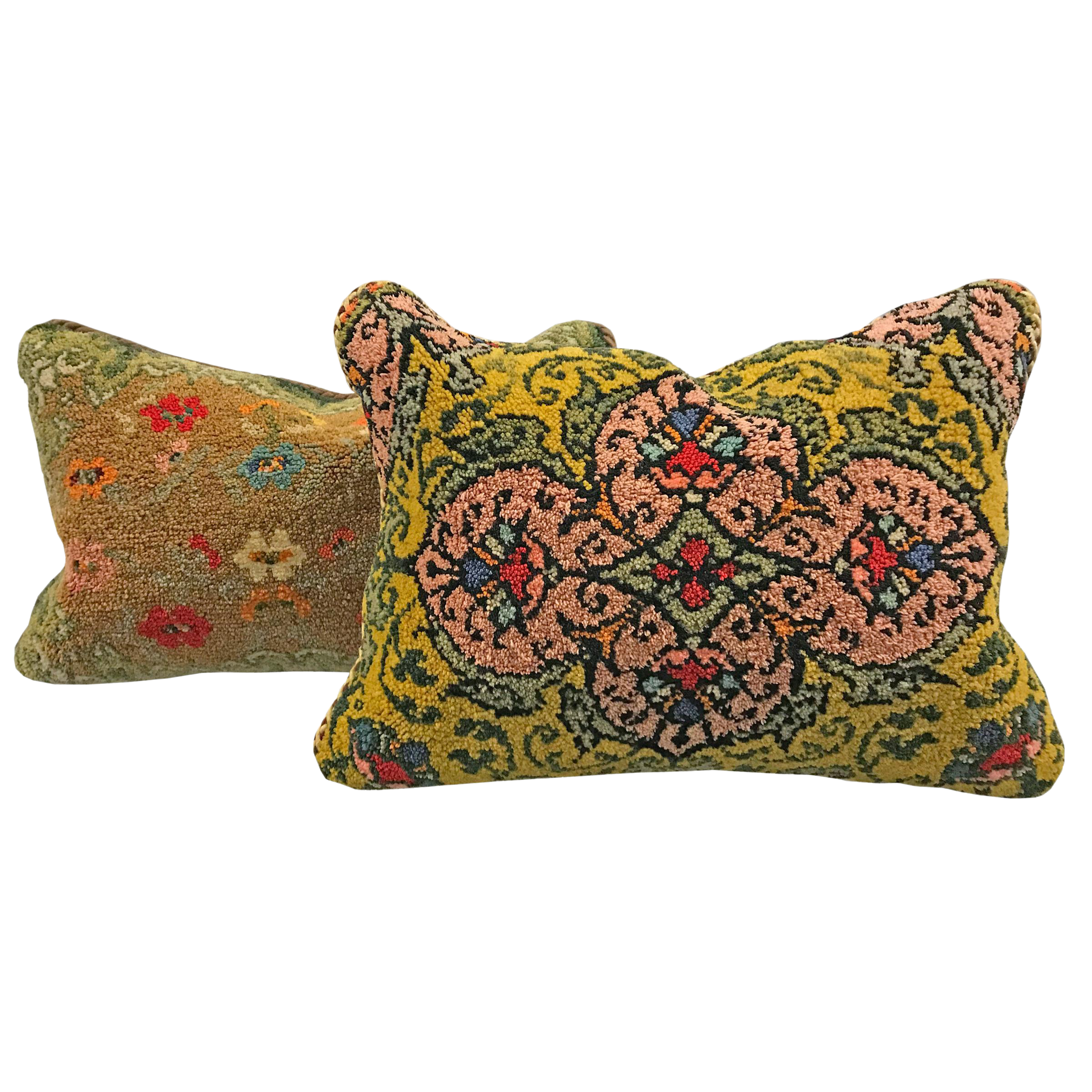 Pair Of Early 20th Century Hungarian Hook Rug Pillows Chairish