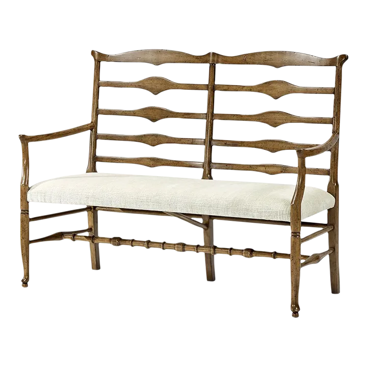 Country Ladder Back Bench Chairish