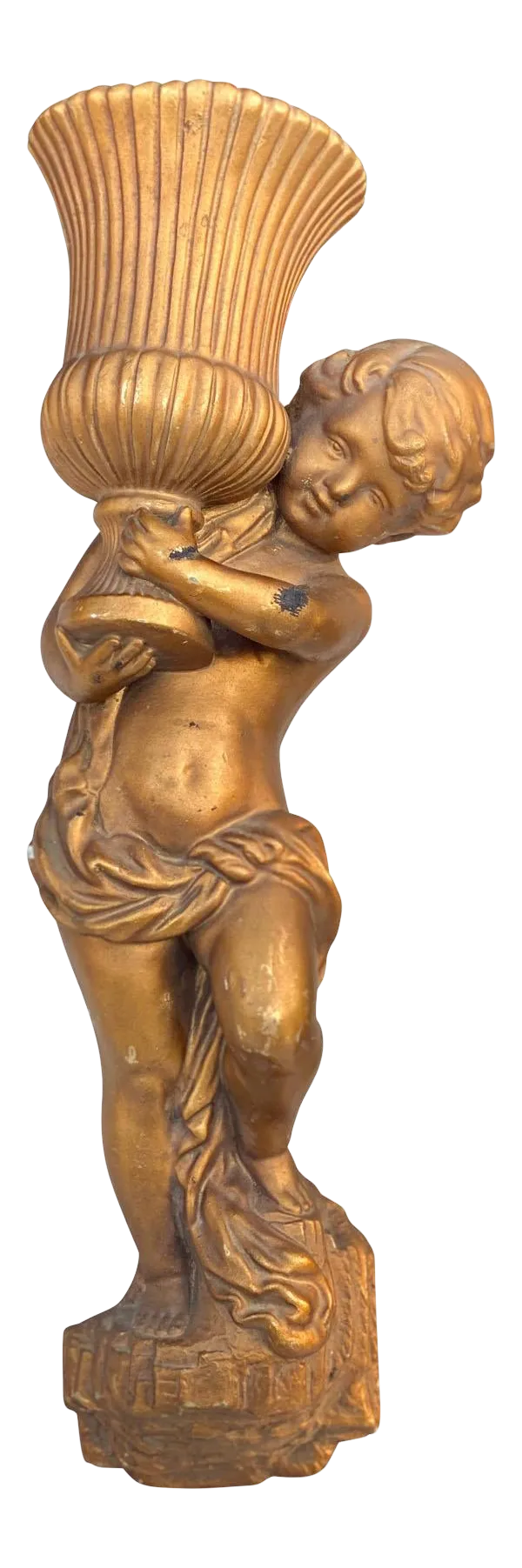 Charles Voltz / organ インテリア　オブジェ　ヴィンテージ Vintage Hollywood Regency Gold Chalkware Cherub Hanging Wall
