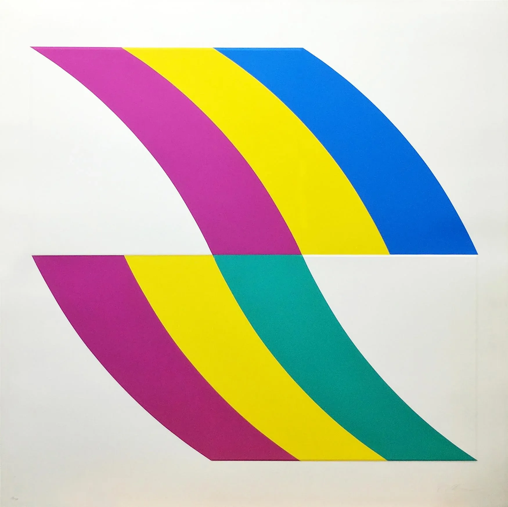 Untitled, Waving Stripes, Charles Hinman Screen Print