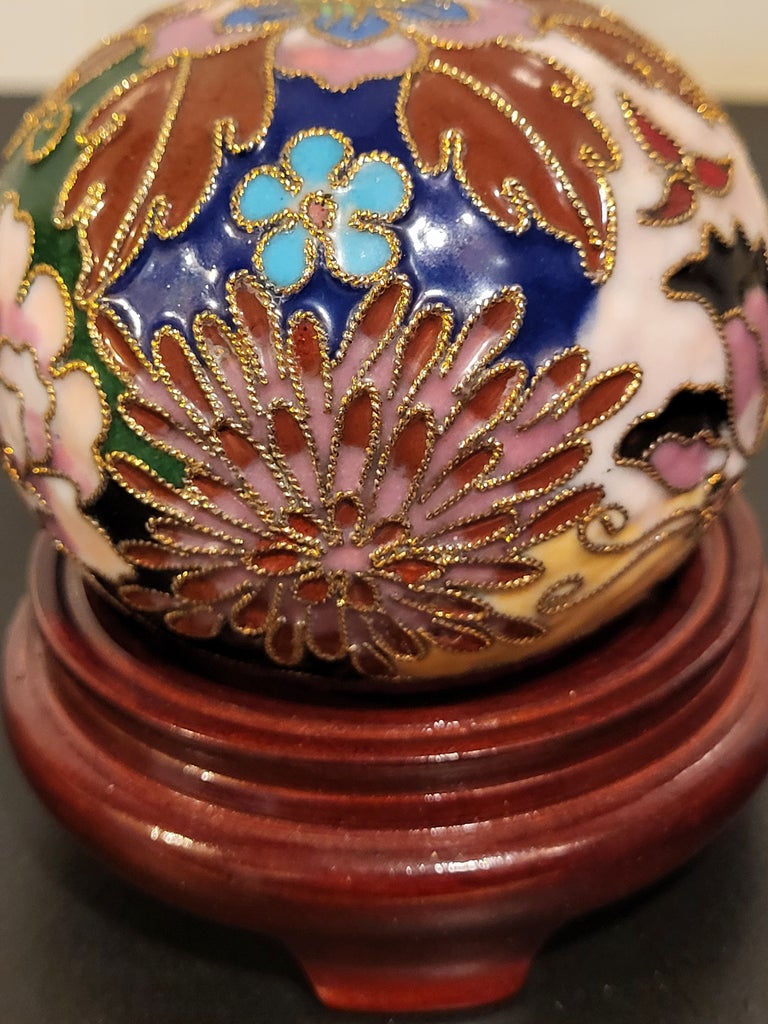Vintage Cloisonne Enamel Brass Paper Weight | Chairish