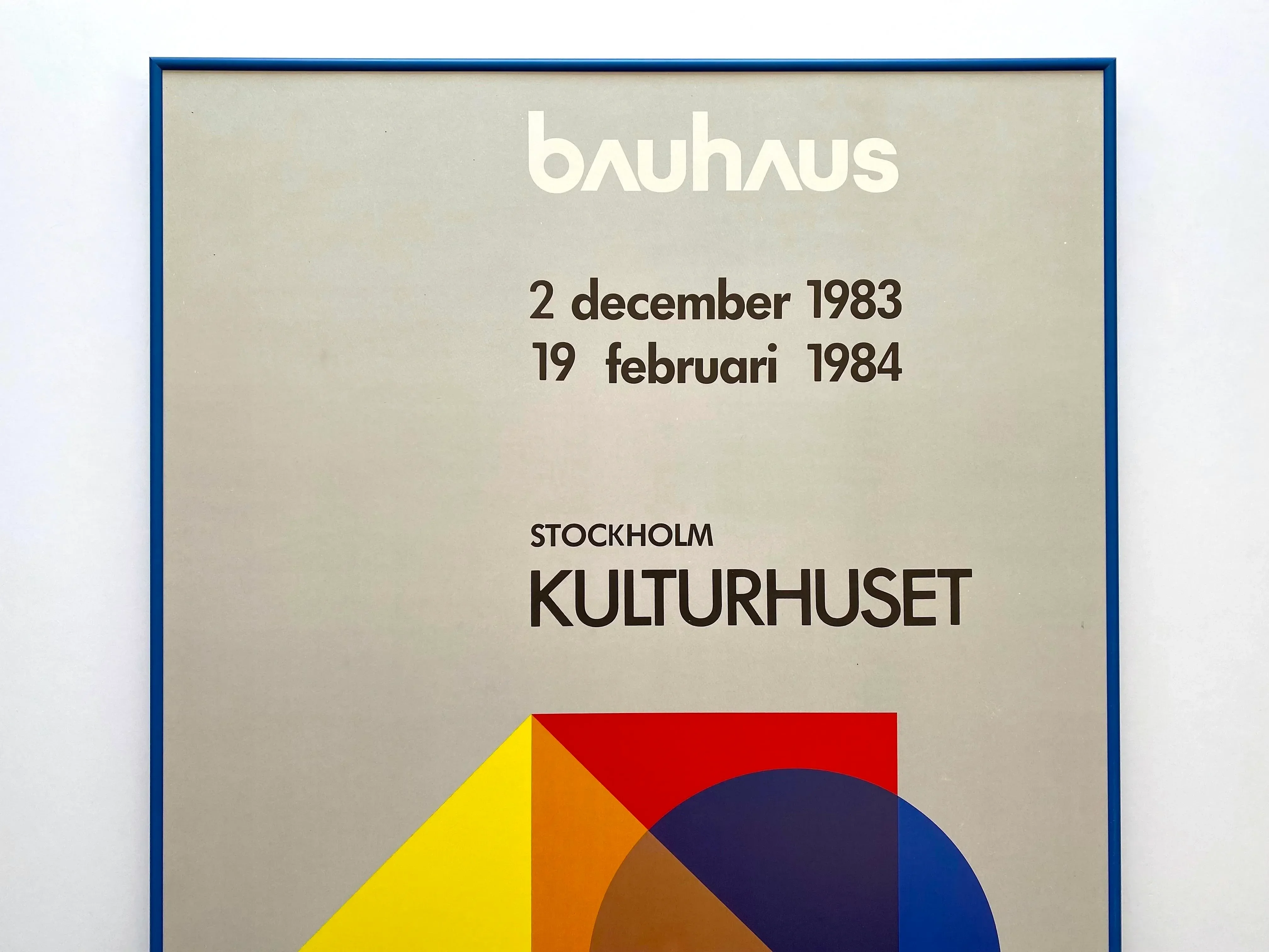 Bauhaus Vintage 1983 Modernist Lithograph Print Framed Fritz