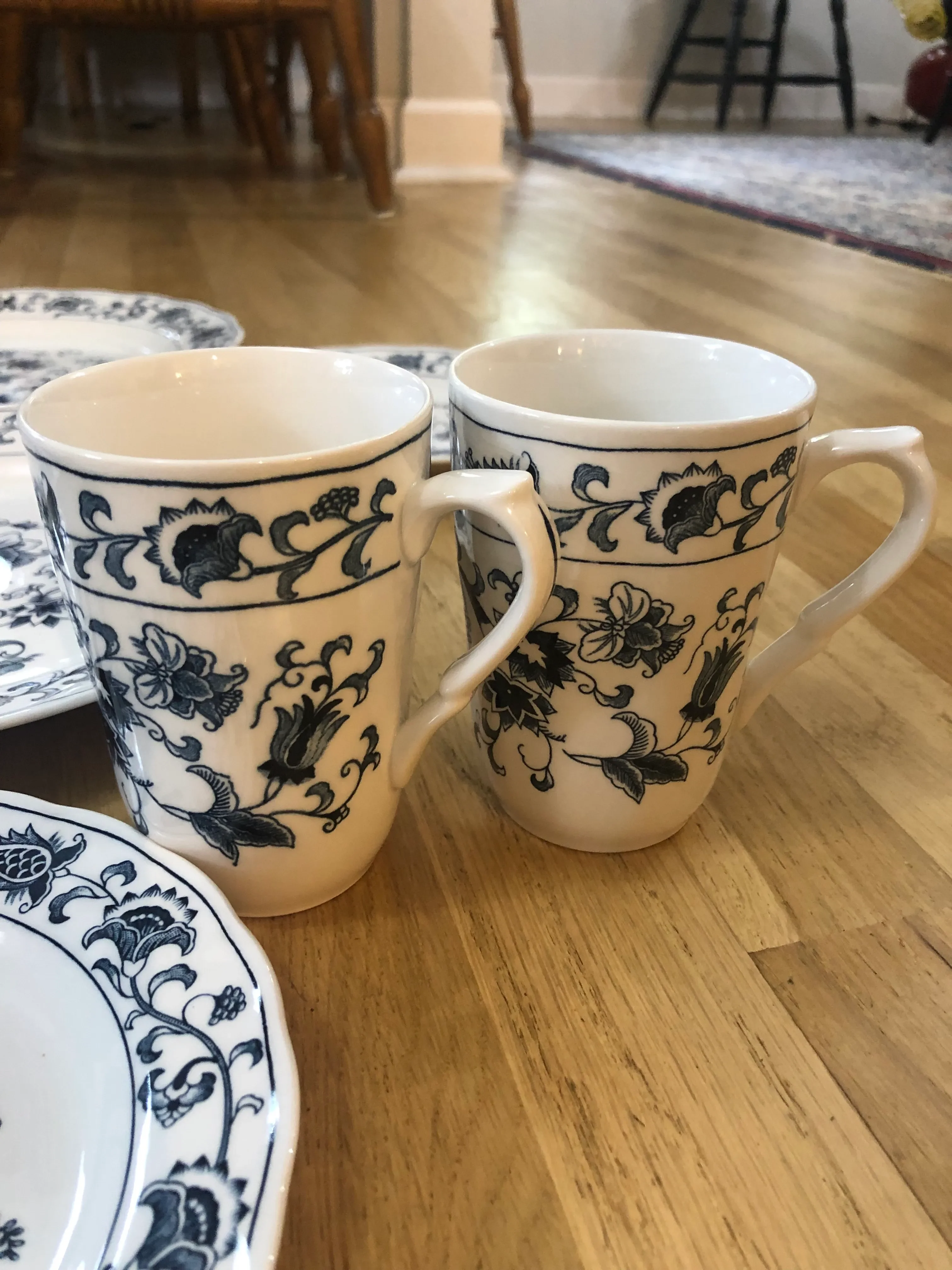 Vintage Nikko Ming Tree Blue China Set- 12 Pieces | Chairish