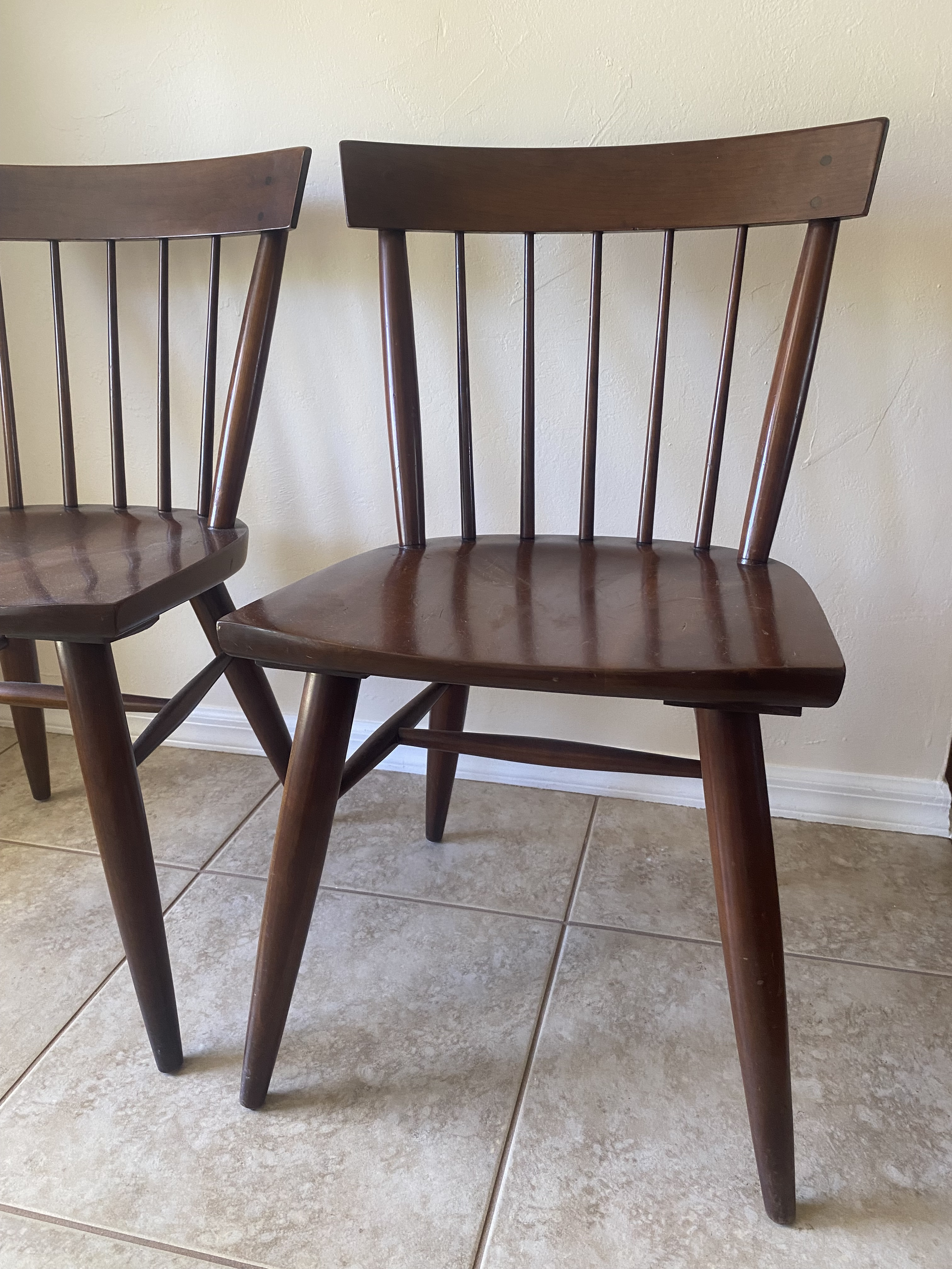 Mid Century Modern Willett Cherry Dining Chairs Set of 2