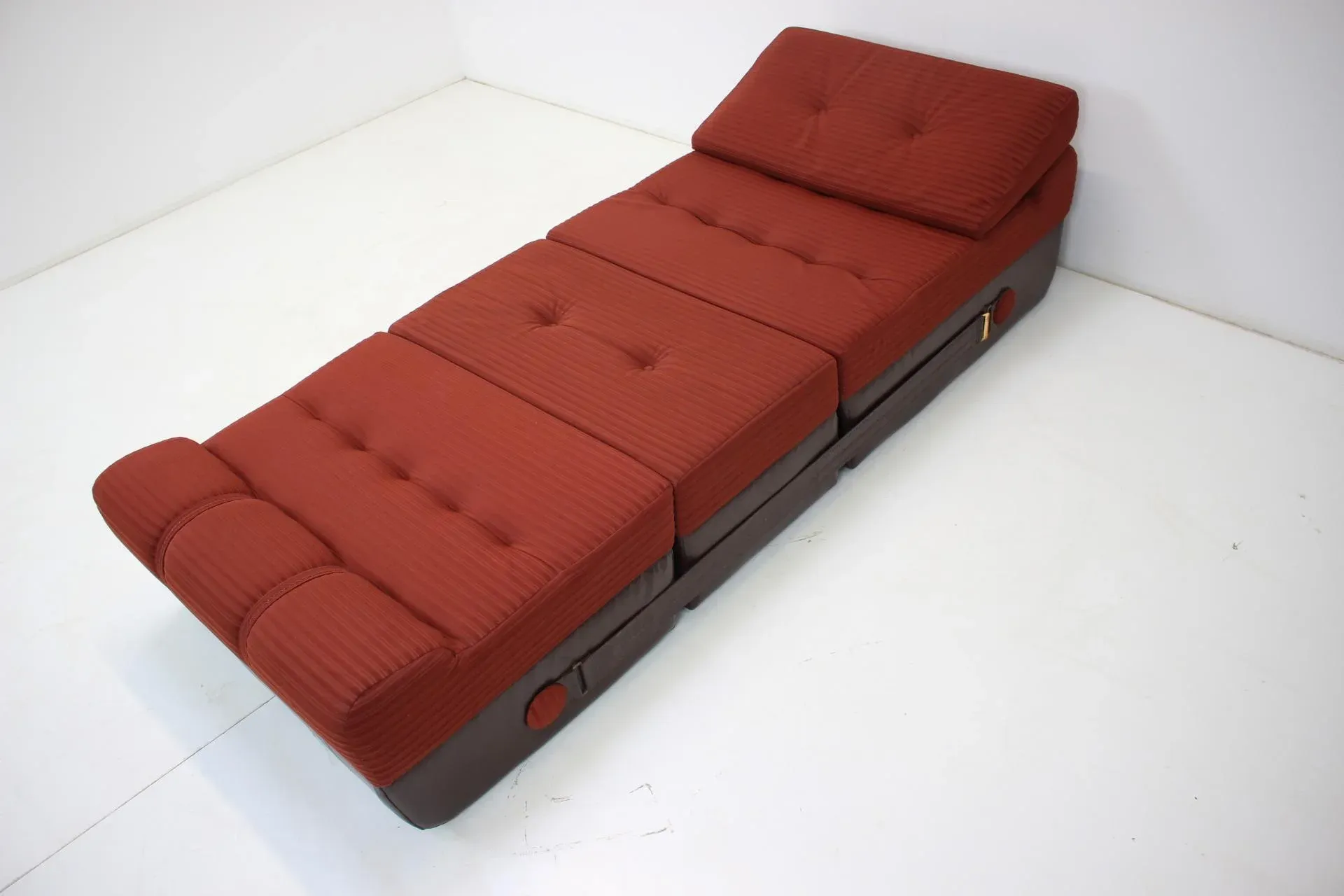 Set of Mid-Century Folding Armchair & Footstool, 1970s