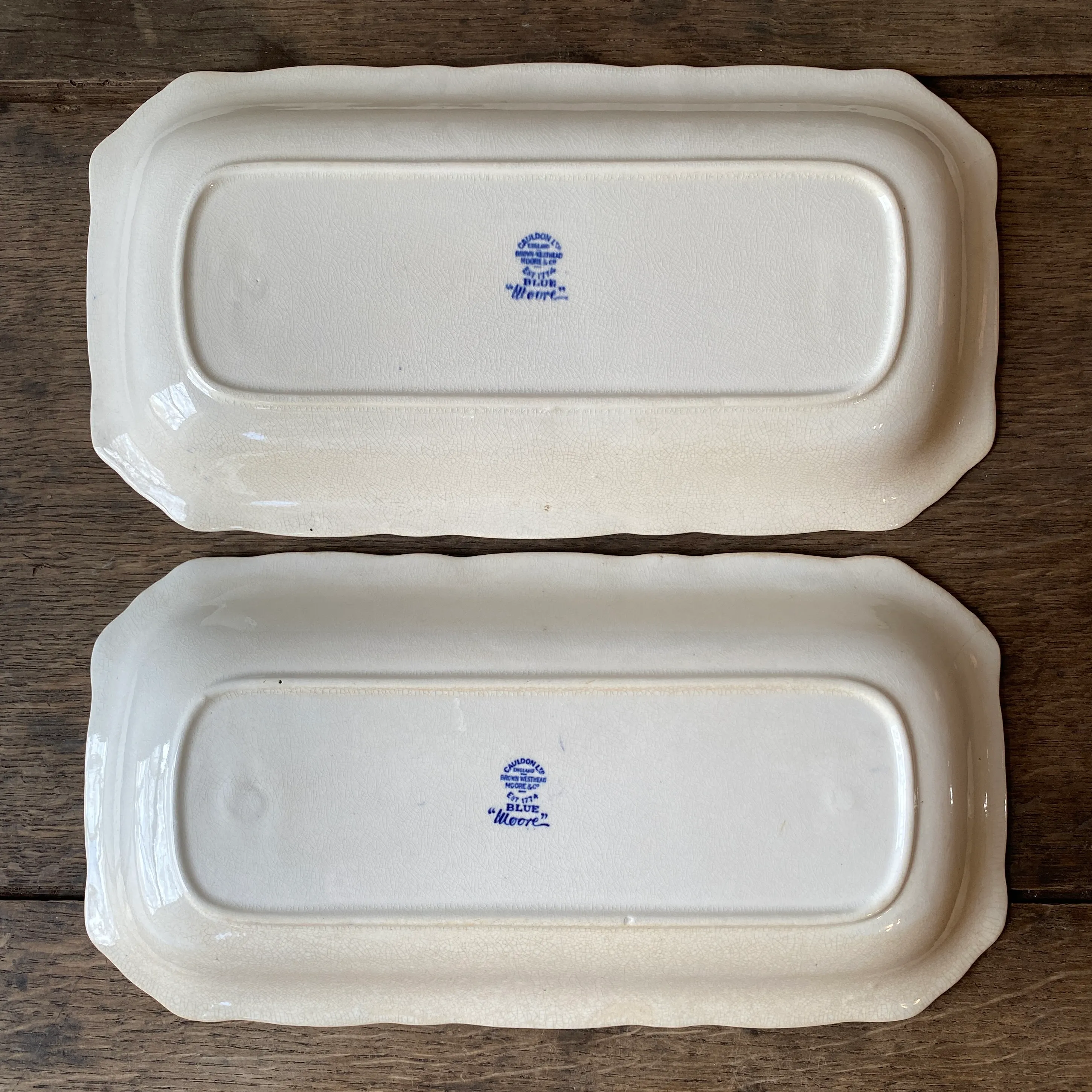 Antique Cauldon Ltd. England Blue Moore Platters- a Pair