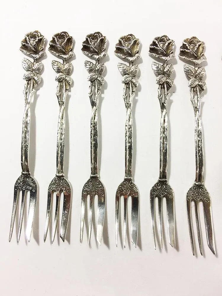 Silver Pastry Forks, Teaspoons and Sugar Scoop by Christoph
