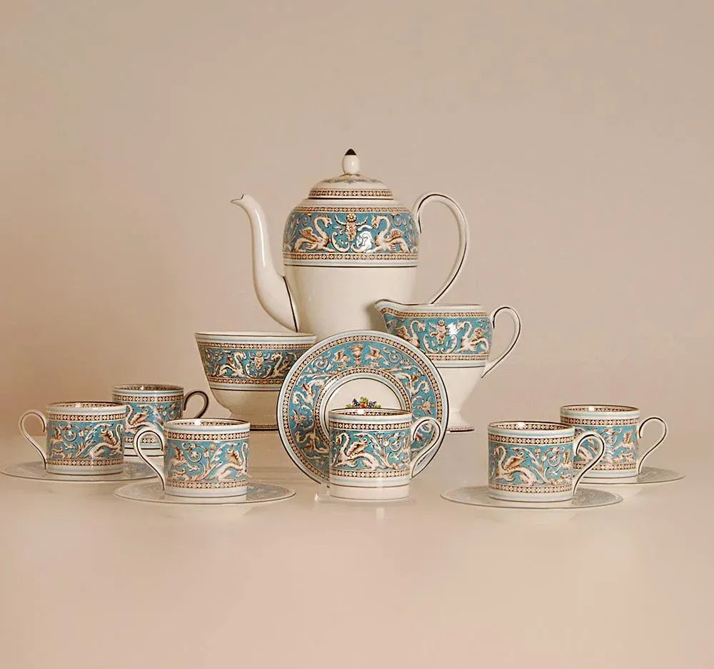 English Wedgwood Tea Set Etruscan Empire Style Bone China