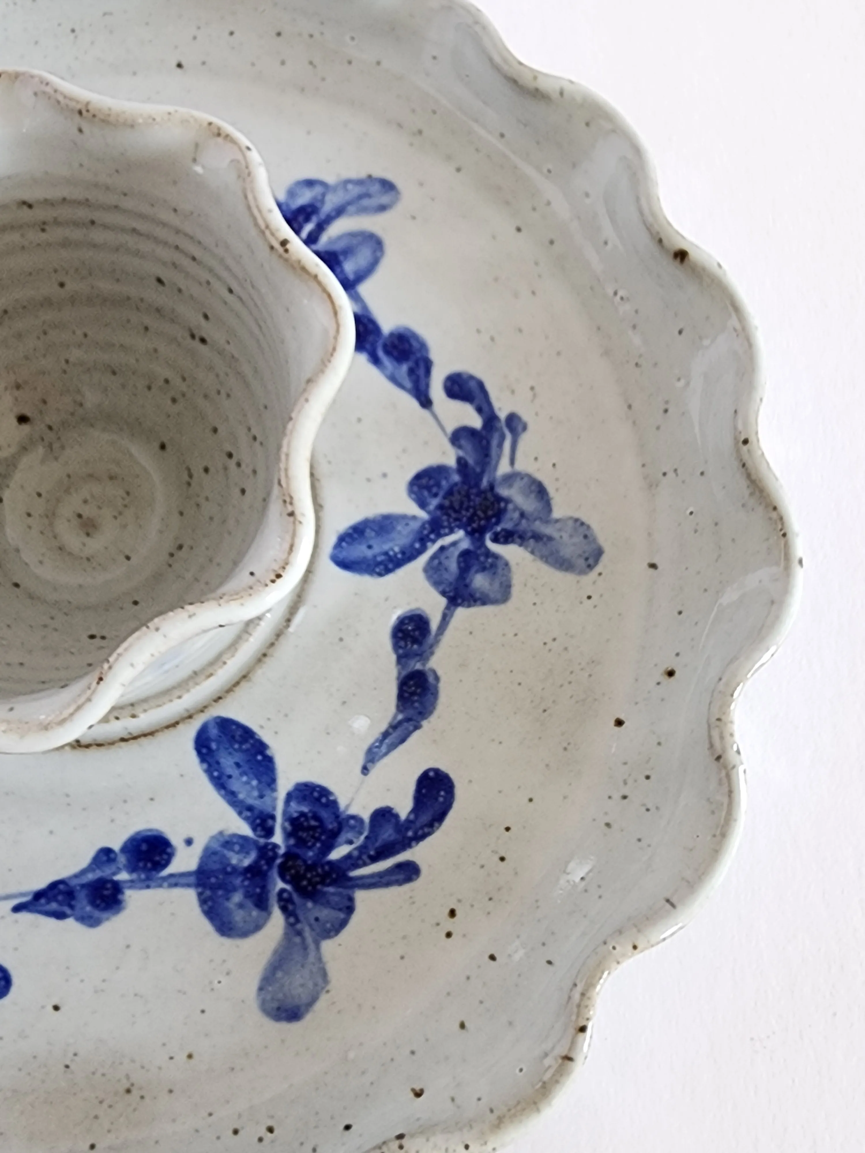 Vintage Stoneware Pottery Chip Dip Dish Platter Chairish