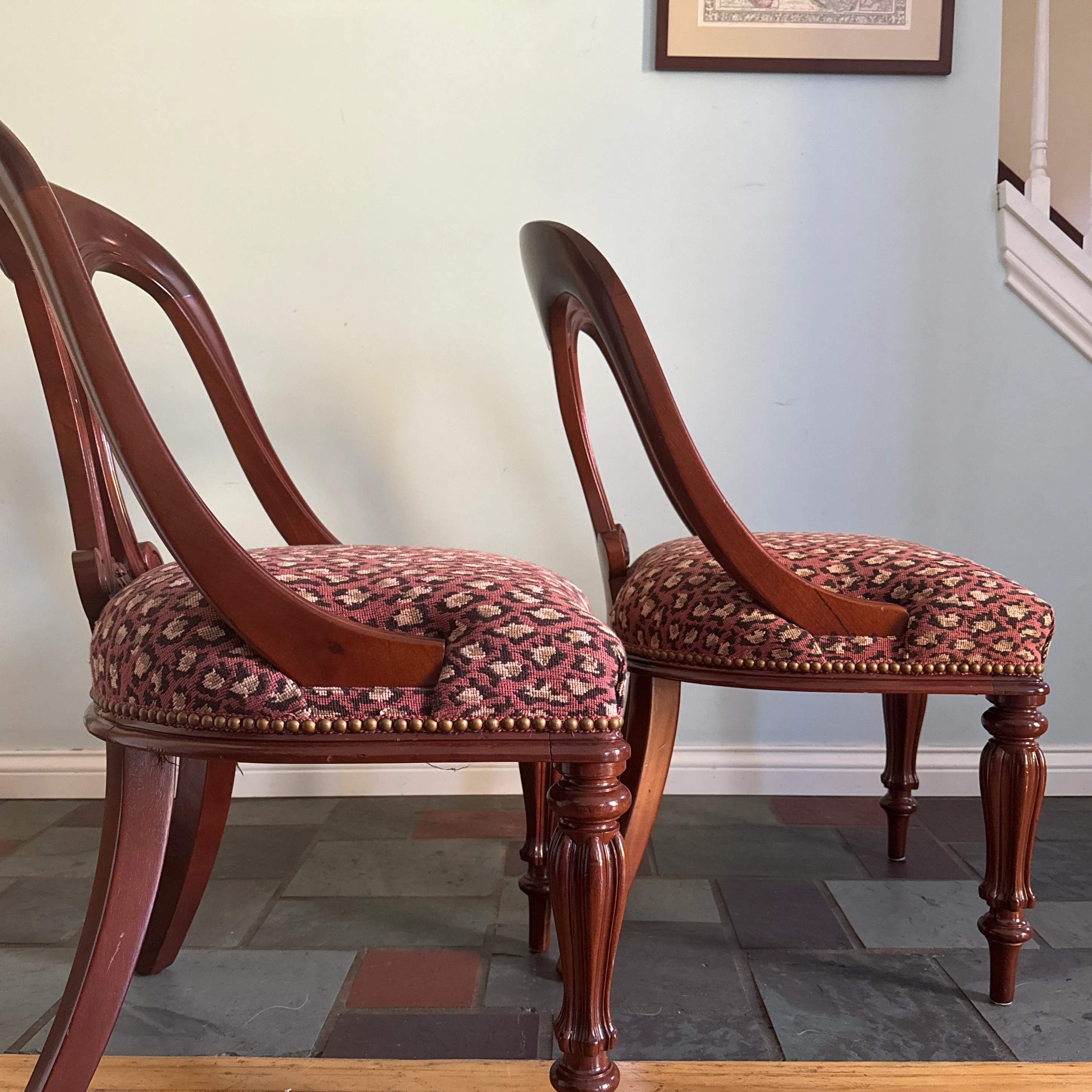 Late 20th Century Queen Anne Chair With Leopard Upholstery a Pair | Chairish, image size:2894x2894