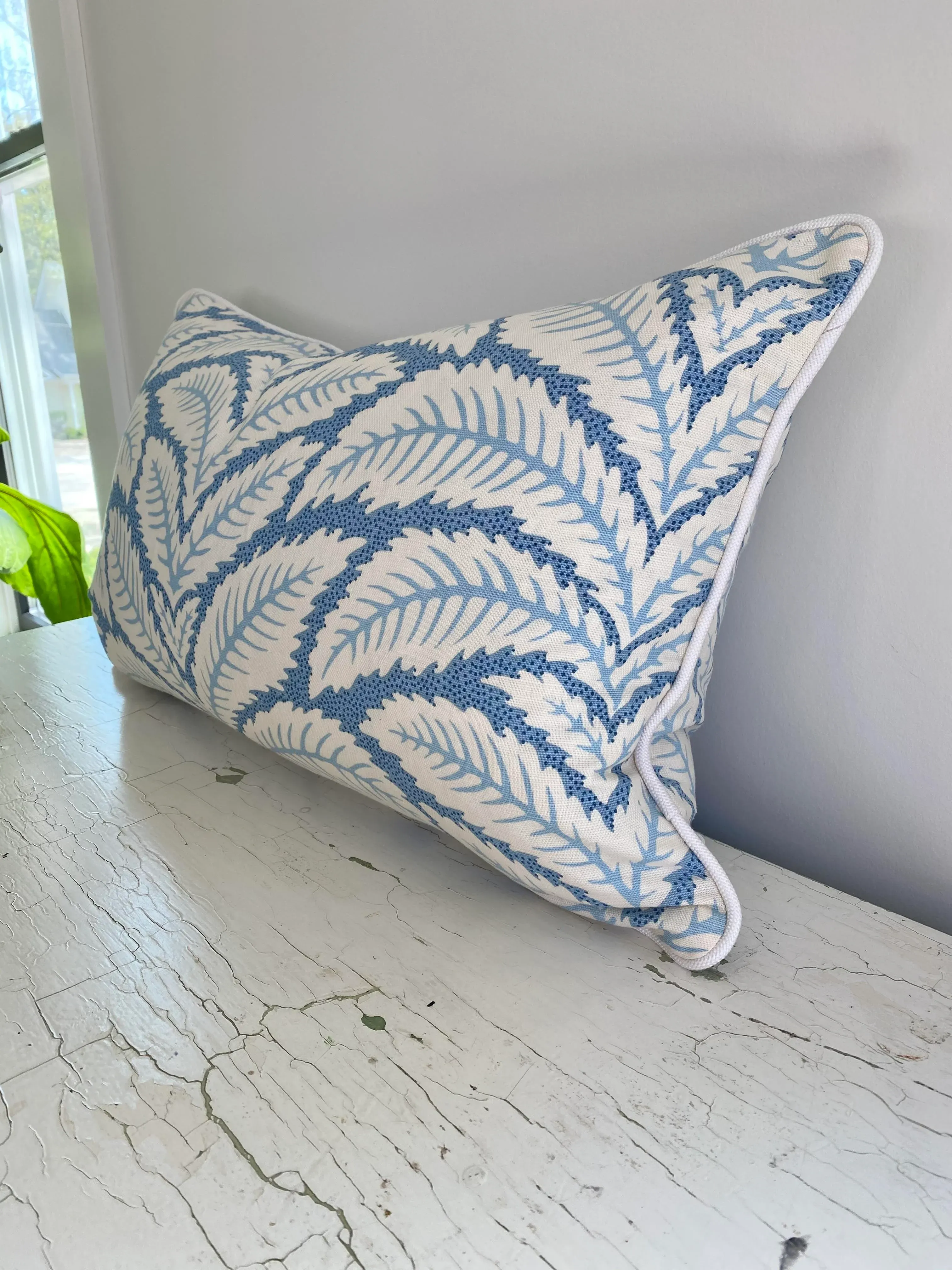 Traditional Lumbar Pillow in Brunschwig Fils “Talavera” Chairish