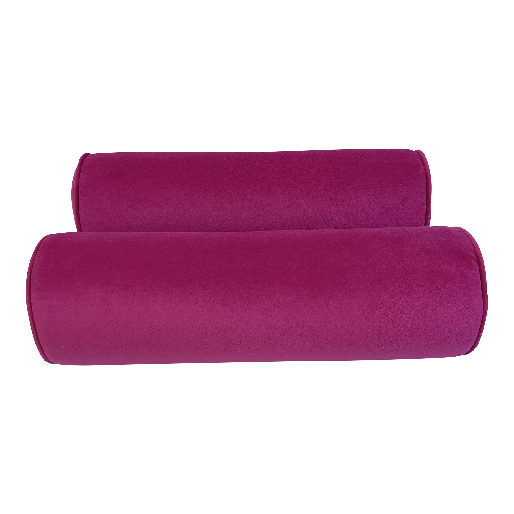 Early 21st Century Pink Velvet Bolster Pillows a Pair Chairish