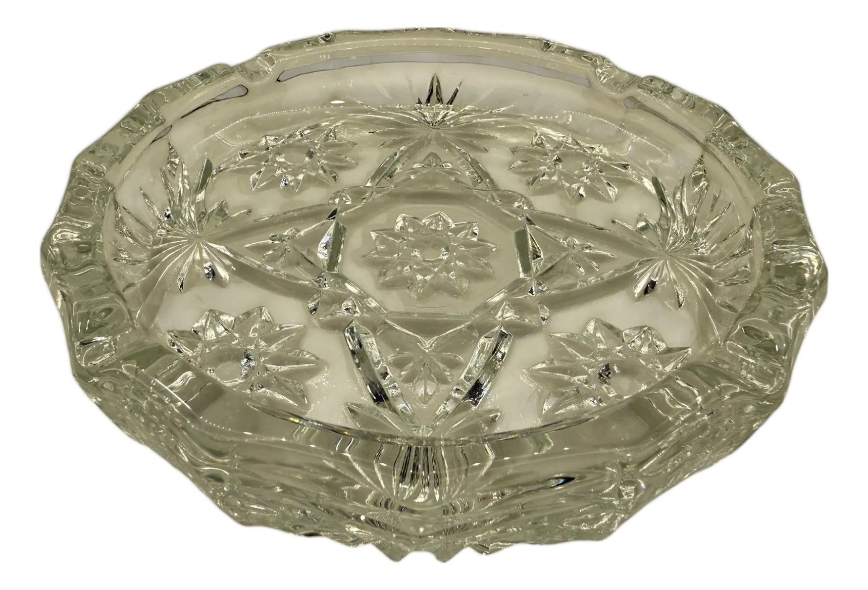 Mid 20th Century Anchor Hocking Attributed Cut Glass Ashtray, image size:1719x1169
