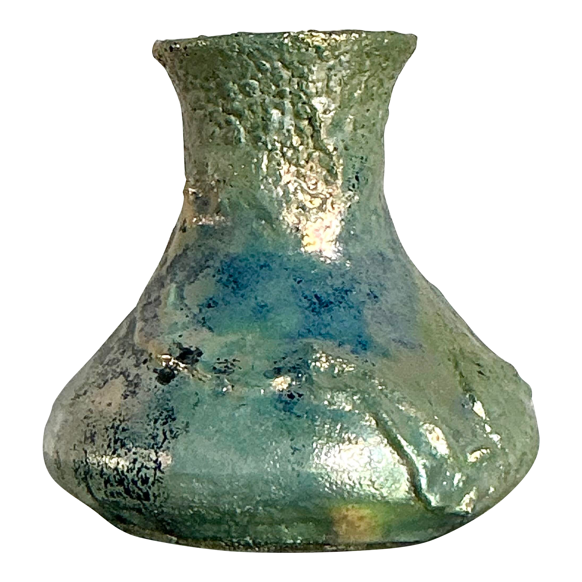 Vintage Boho Metallic Studio Pottery Vase