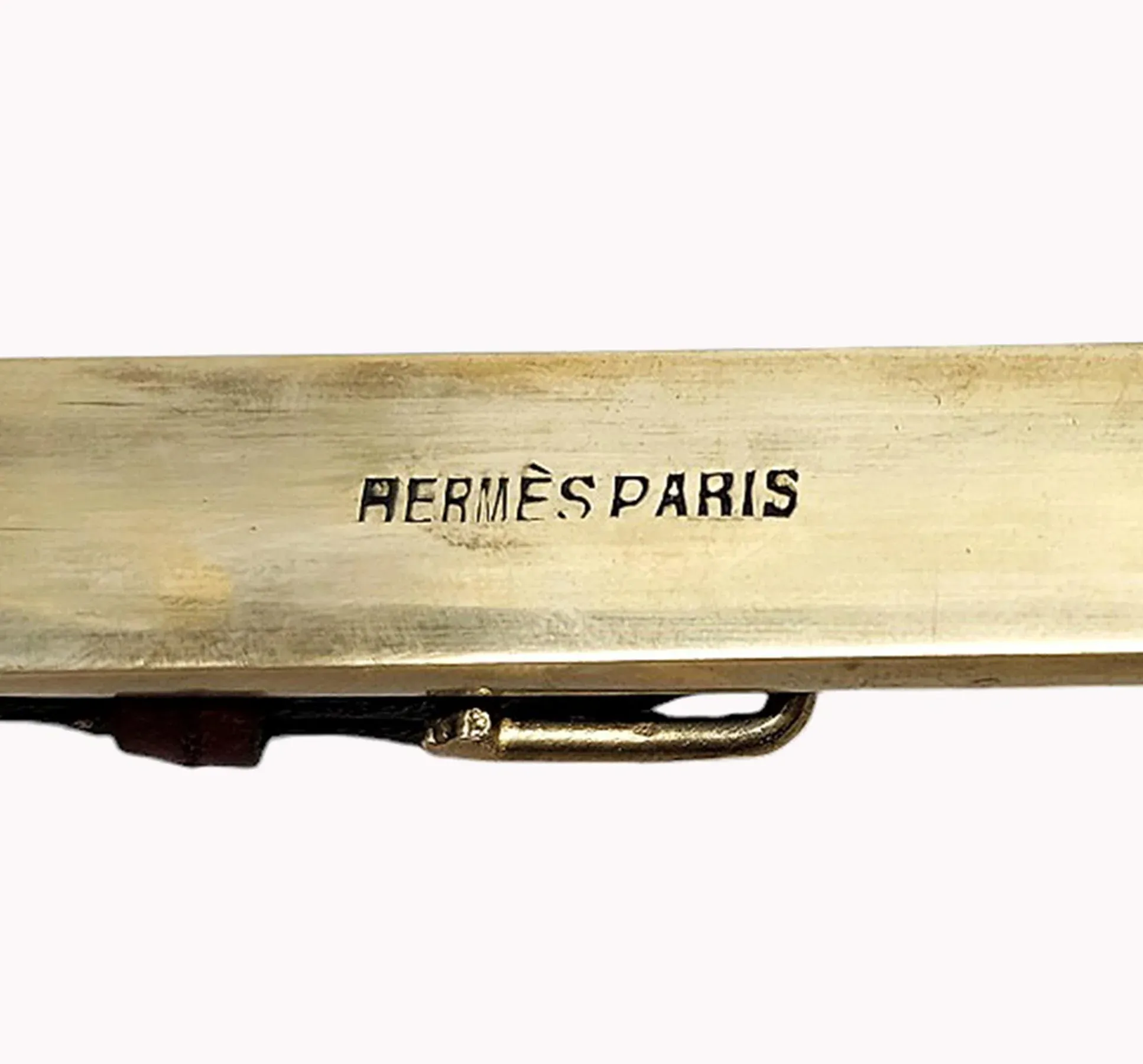Mid-20h Century Golden Brass and Leather Letter Opener/Knife by