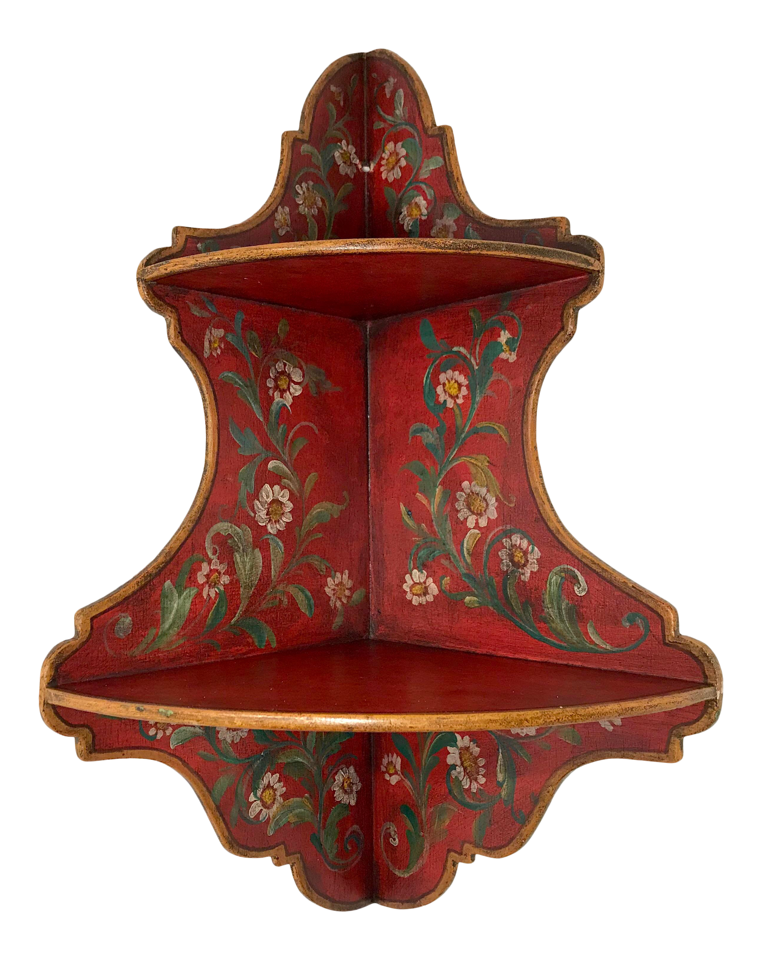 Victorian Tole Painted Wooden Corner Shelf Chairish