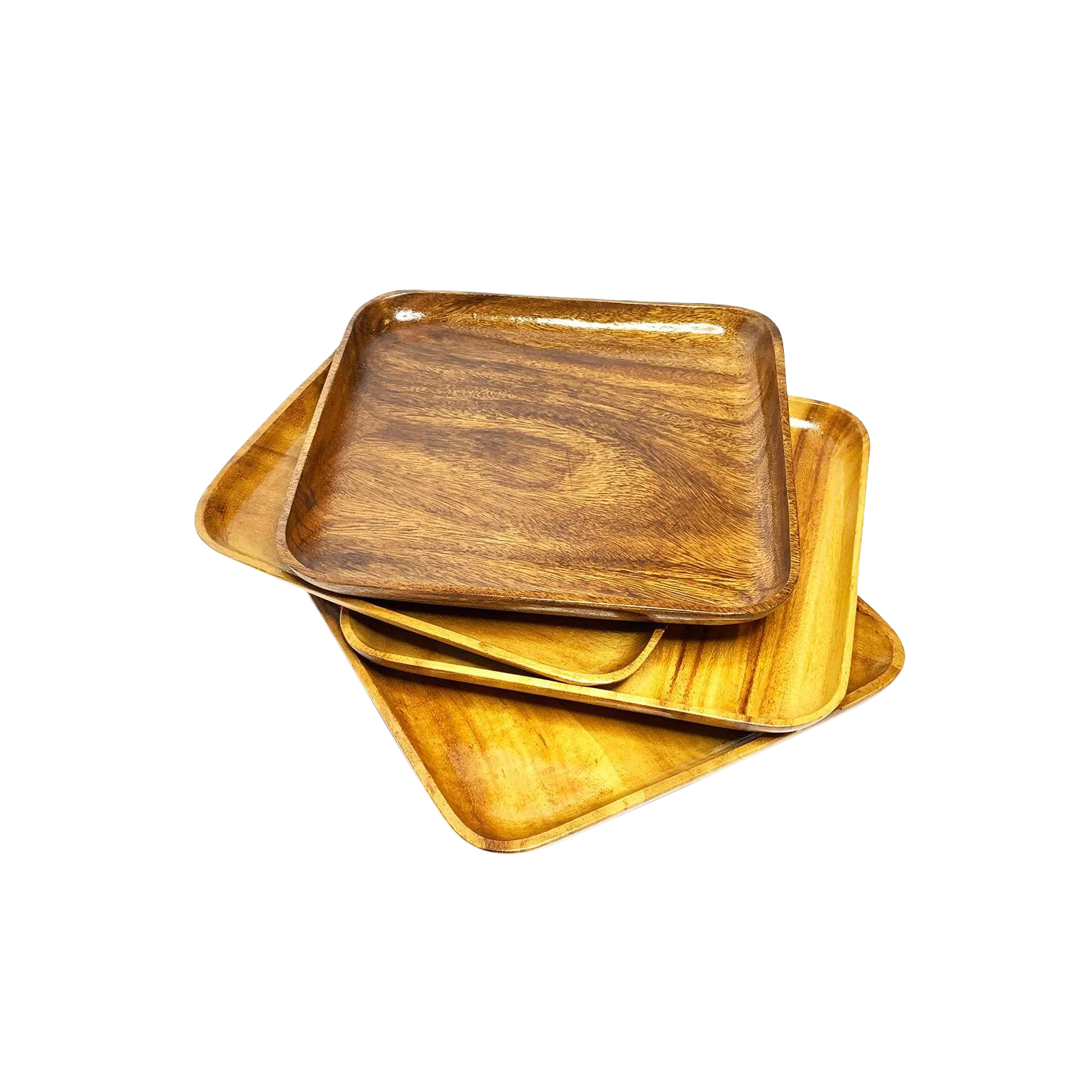 1940s Large Mid Century Modern Wood Plates Set of 4 Chairish