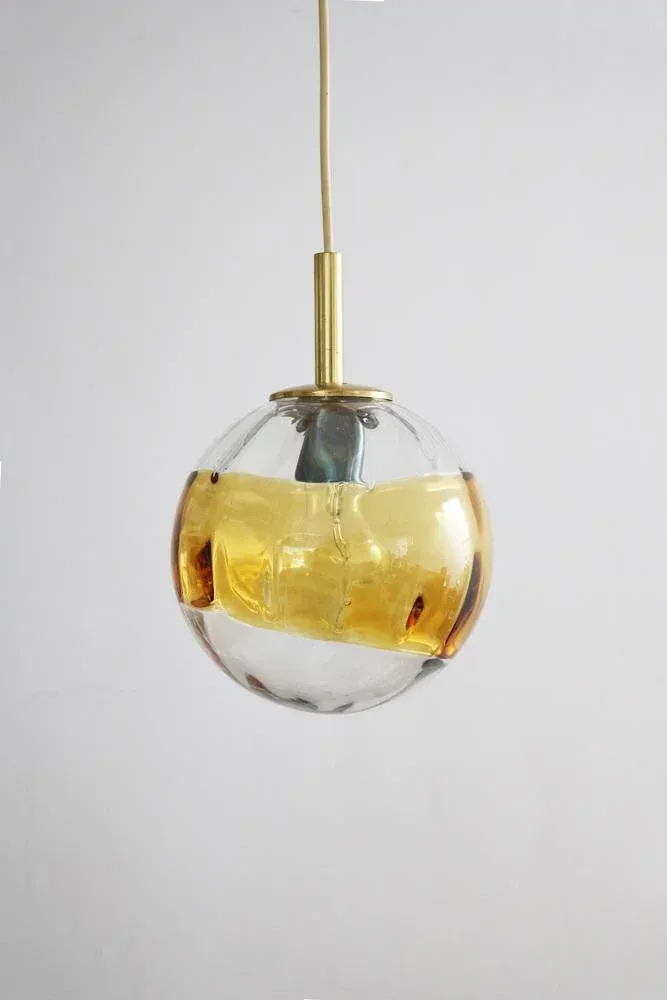 Space Age Doria Glass Pendant Light from Doria Leuchten, 1960s