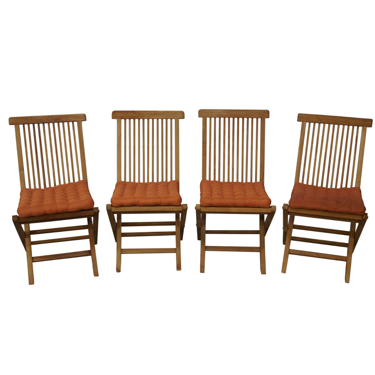 Teak Folding Deck Chairs Set of 4 Chairish