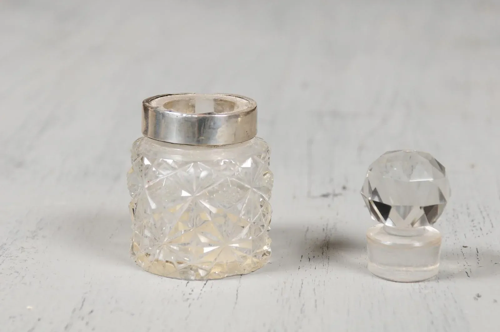 19th Century English Crystal and Silver Jug