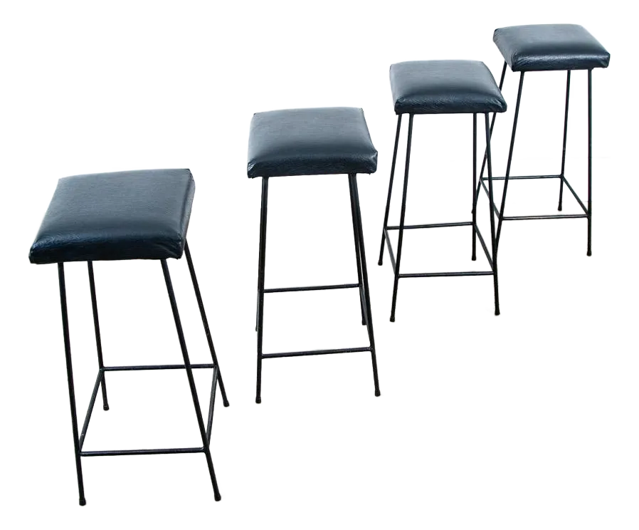 Vintage Wrought Iron Bar Stools Chairish