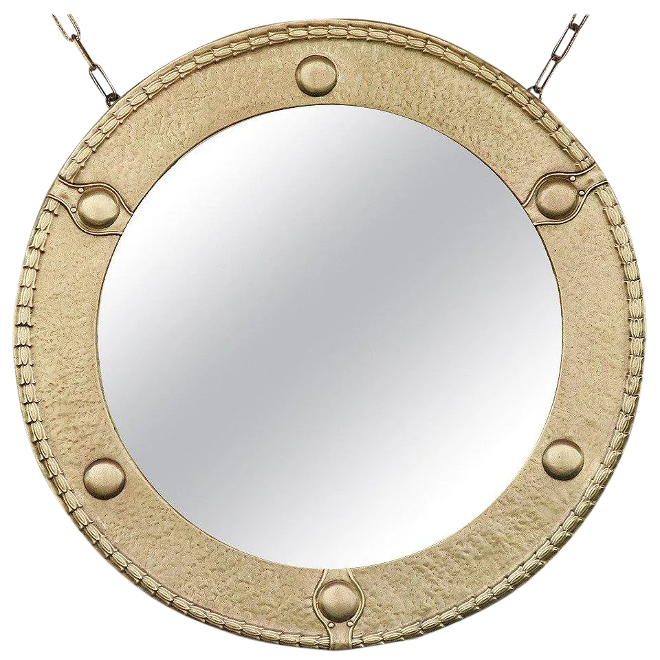 Antique Brass Federal Round Wall Mirror Chairish