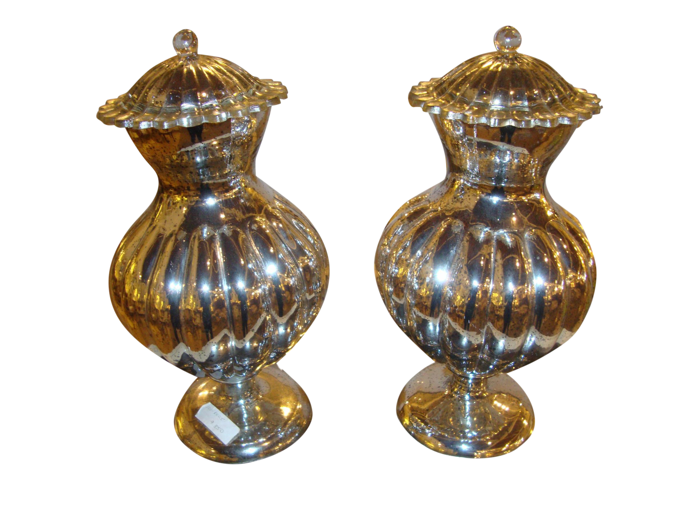 Mercury Glass Lidded Ginger Jars A Pair Chairish