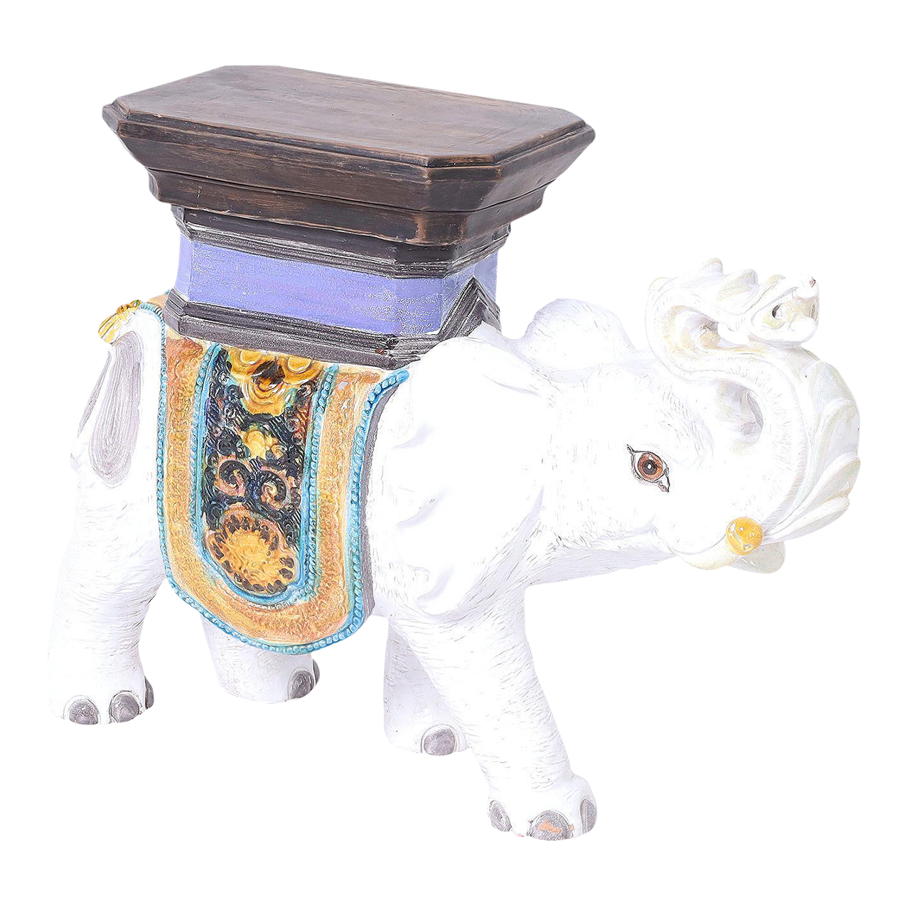 MidCentury Italian Glazed Earthenware Elephant Stand Chairish