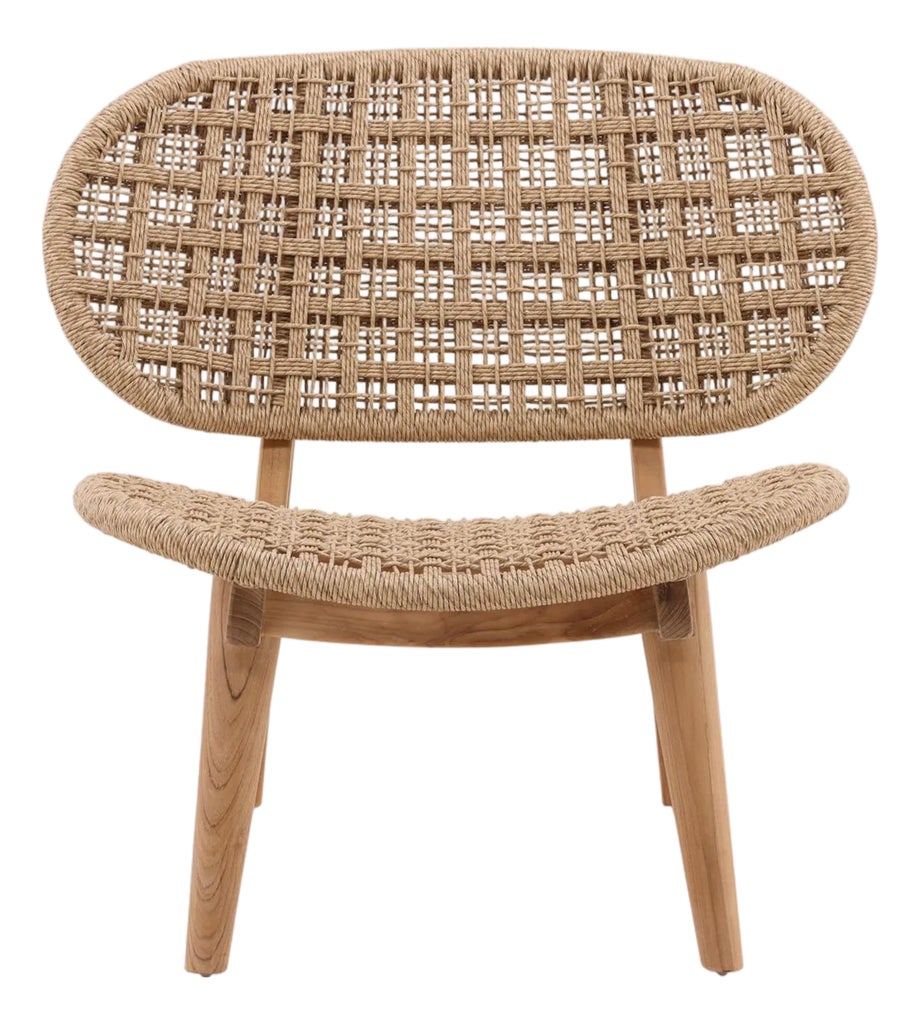 Outdoor Oval Woven Easy Chair | Chairish
