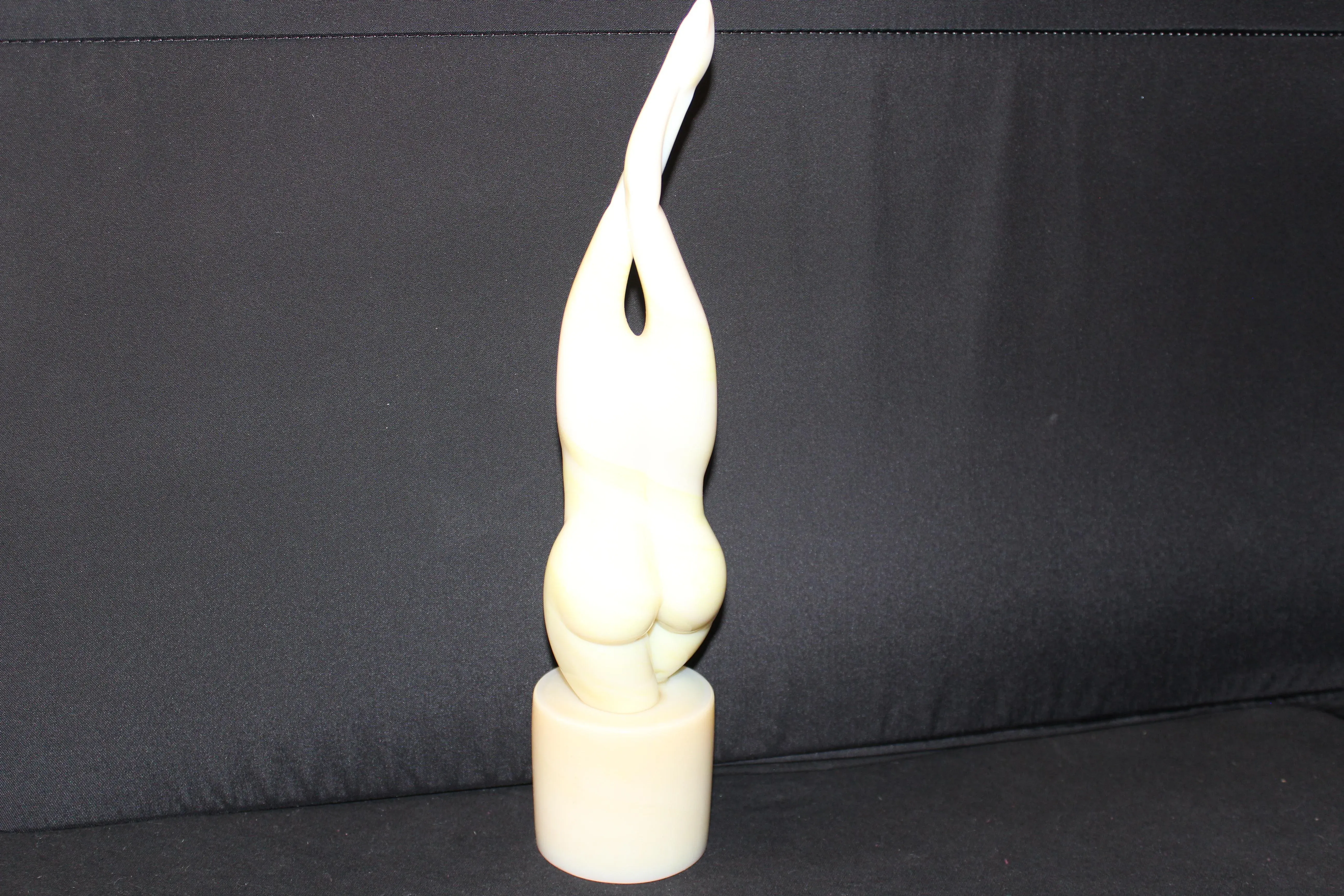 Rolling Steel And Wooden Cart 36”x12x16Donna Sculpture From Murano