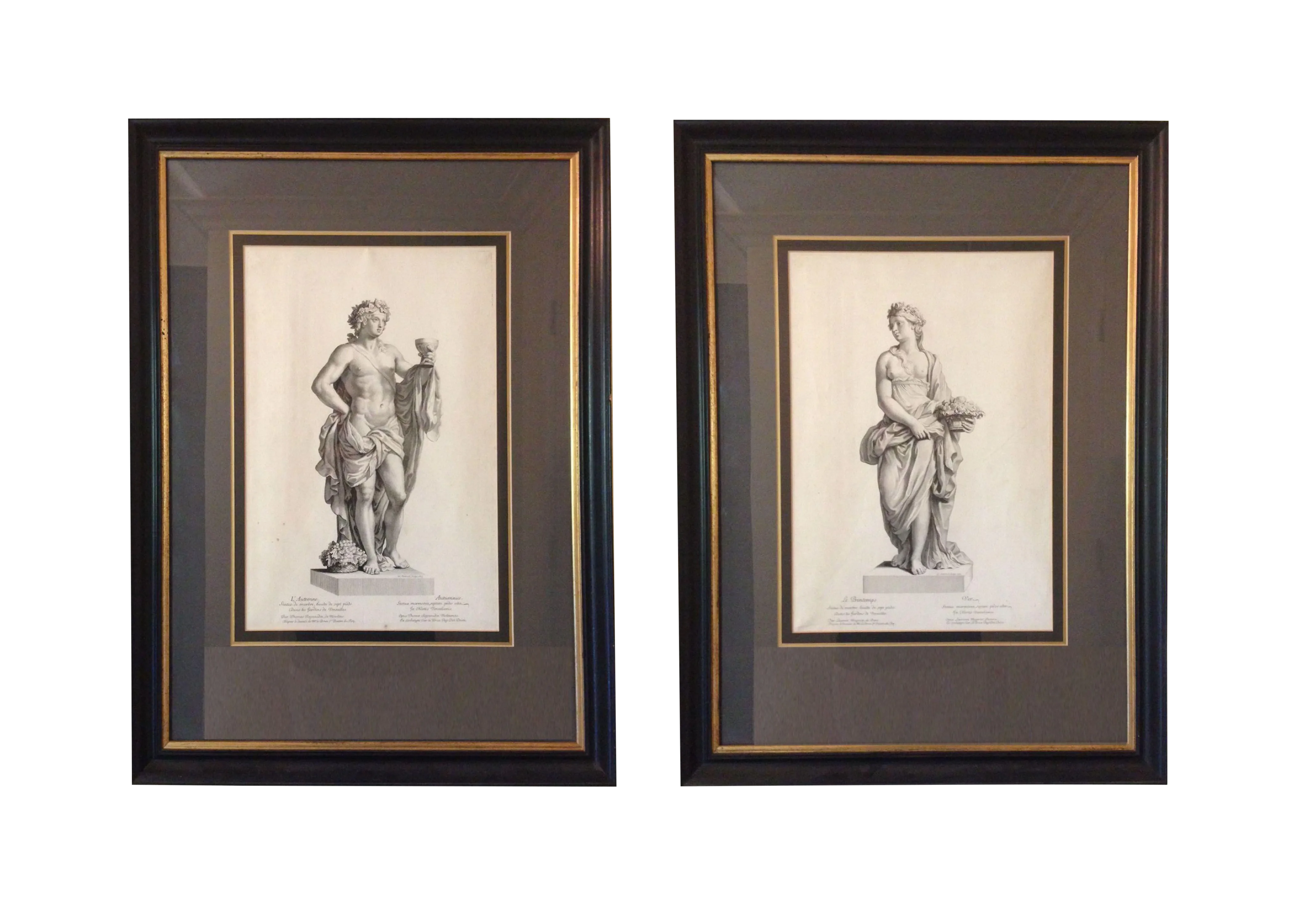 Framed Black and White Classical Prints A Pair Chairish
