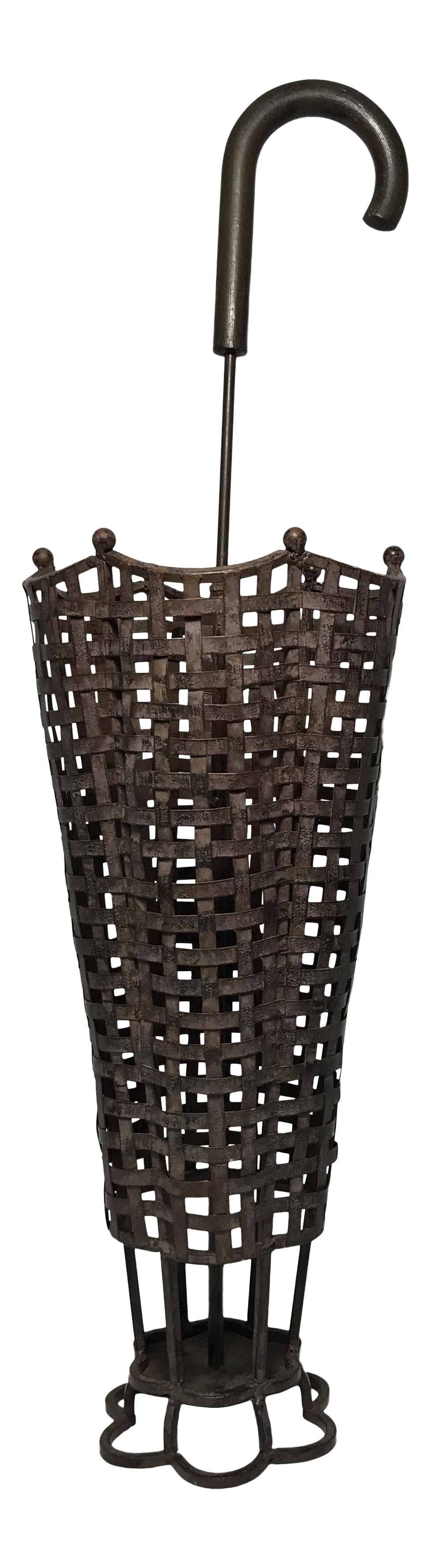Woven Wrought Iron Umbrella Stand Chairish