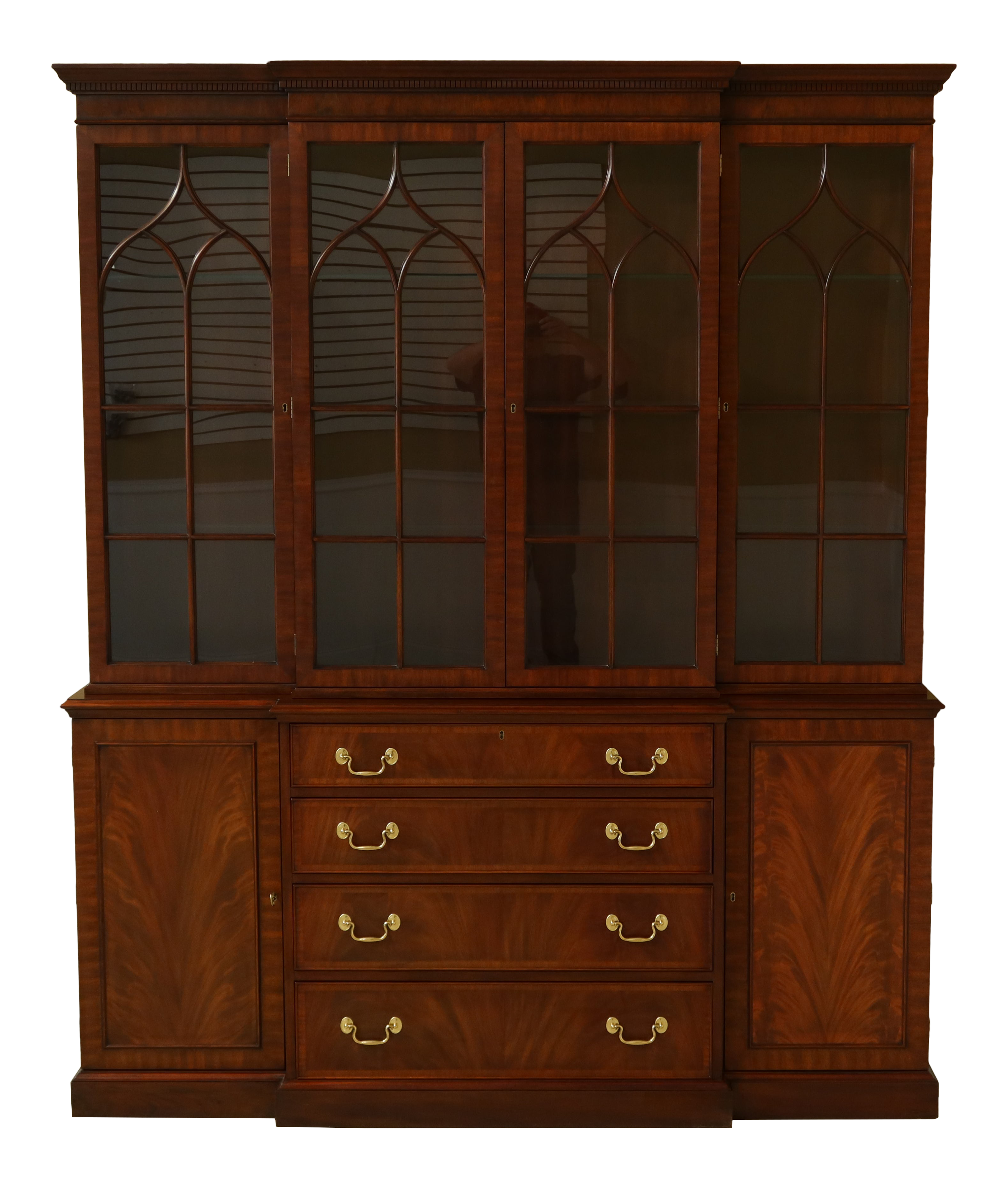 Henkel Harris Mahogany Breakfront China Cabinet Chairish