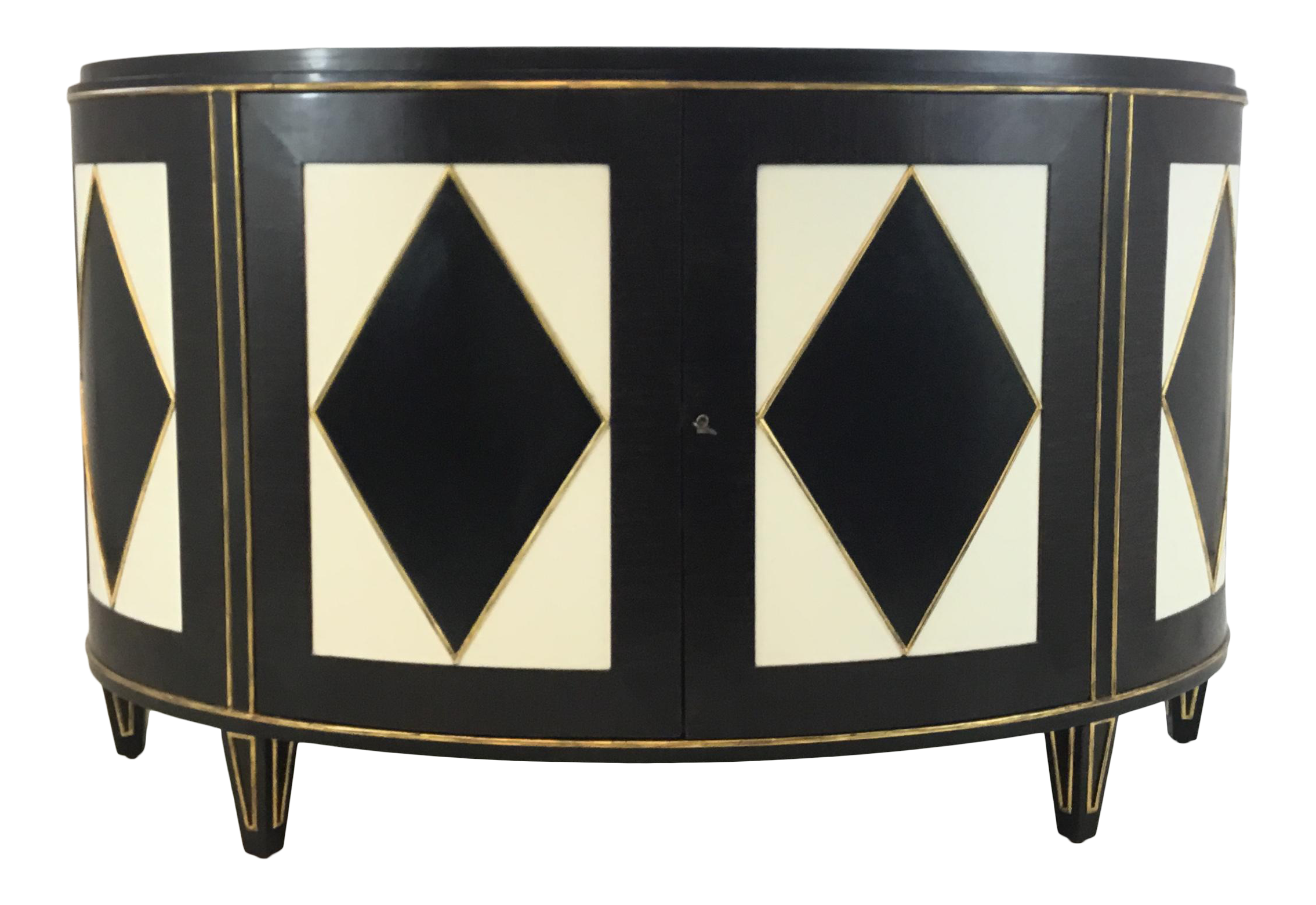 Modern Russian Harlequin Macassar Ebony And Ivory Finished Demi