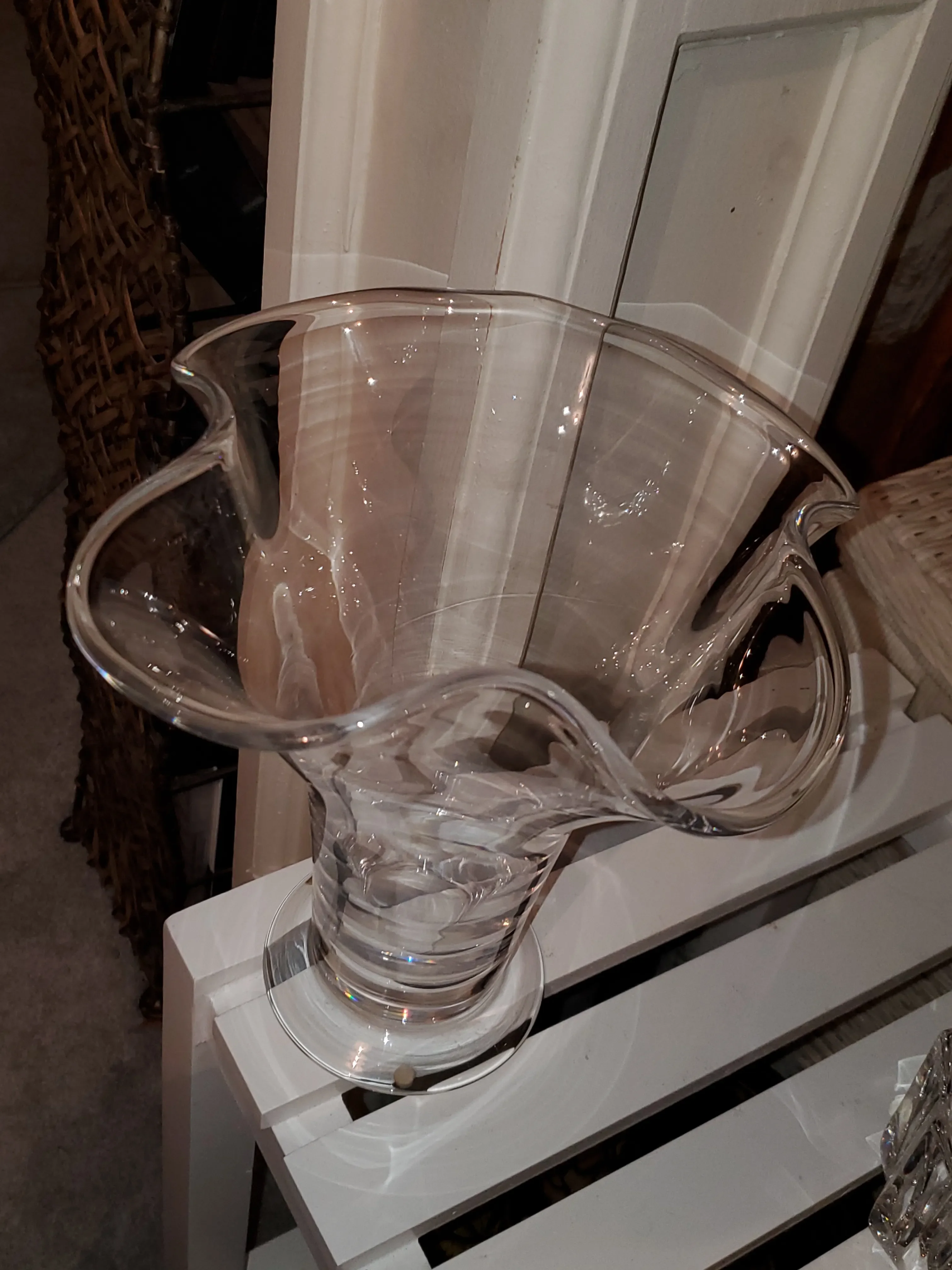 Late 20th Century Orrefors Signed Art Glass Chanterelle Vase by