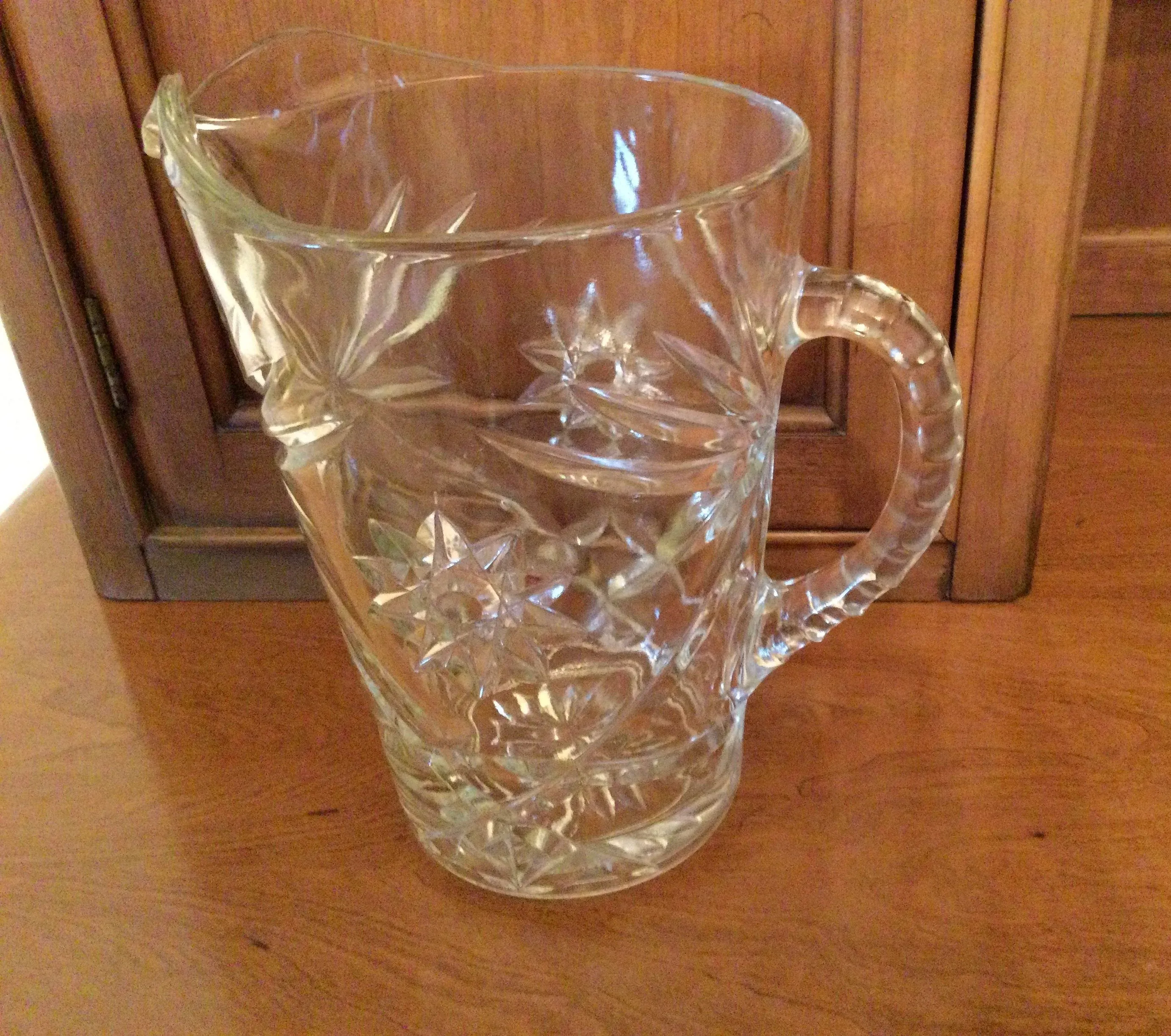 Vintage Anchor Hocking Early American Prescut Pitcher | Chairish