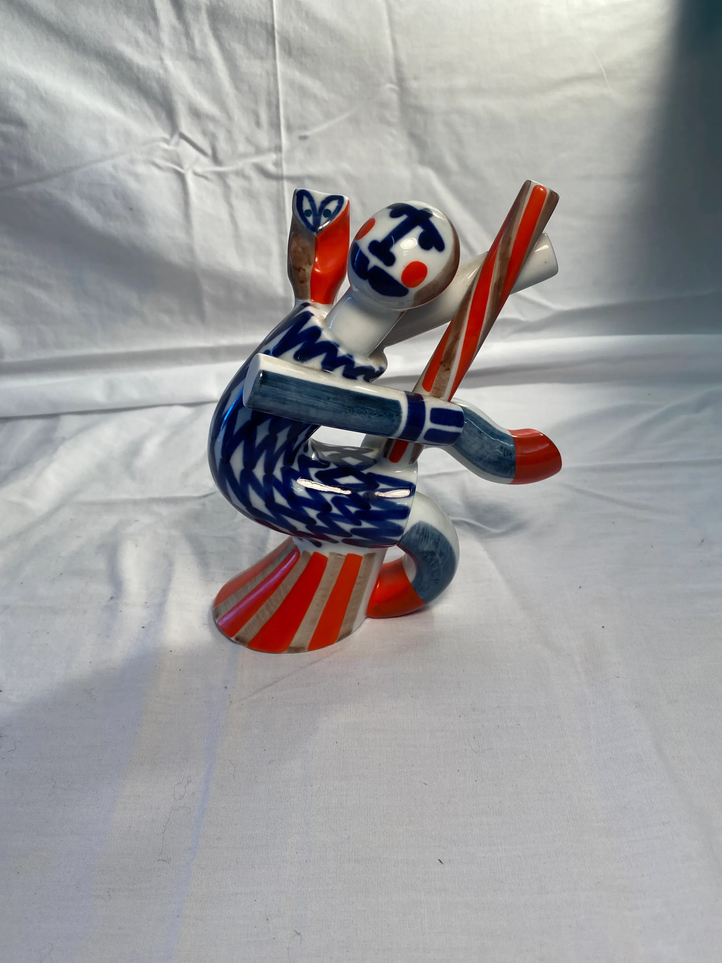 Vintage Spanish Porcelain, Sargadelos Happy Witch With Owl | Chairish