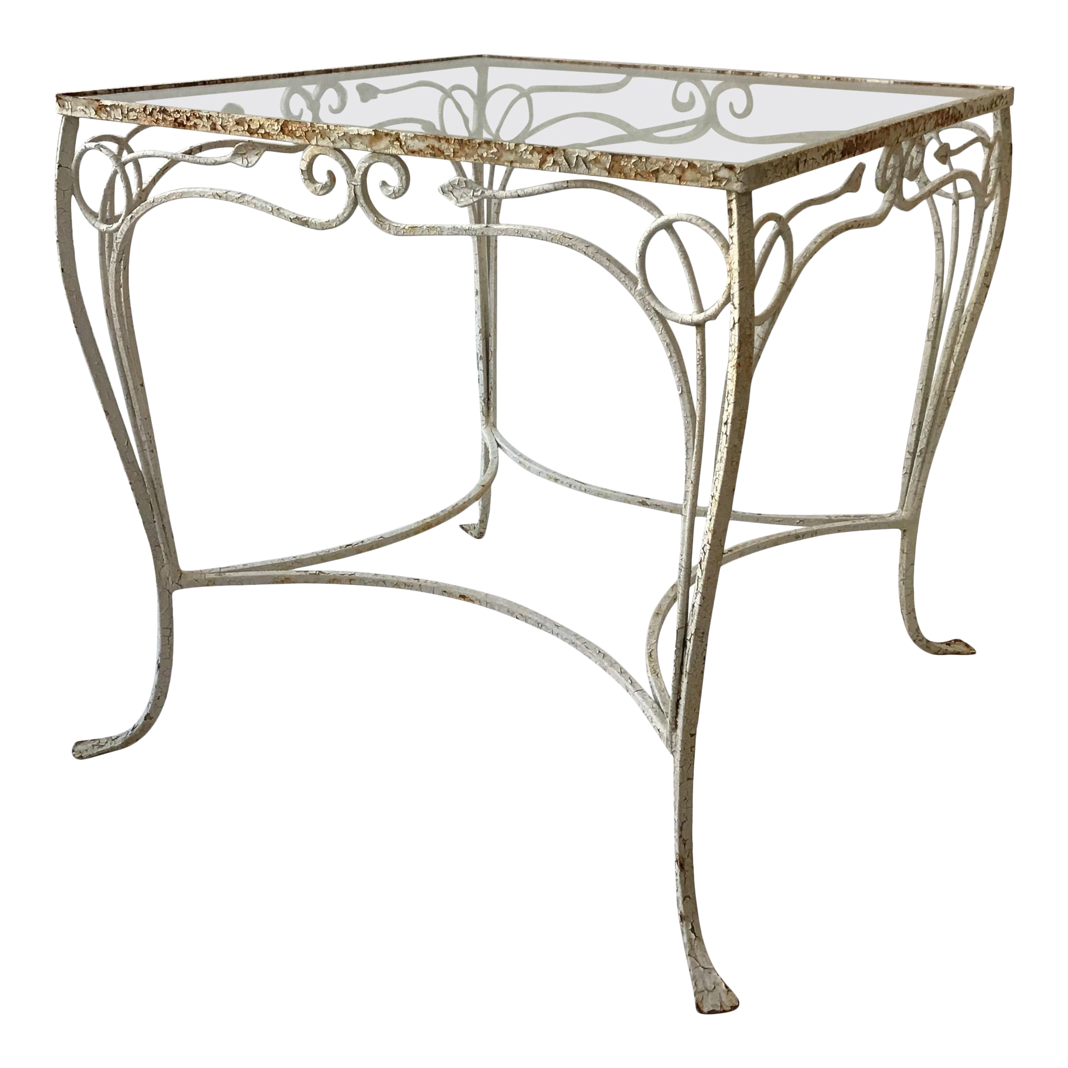 1950s Salterini Wrought Iron Small Outdoor Table Chairish