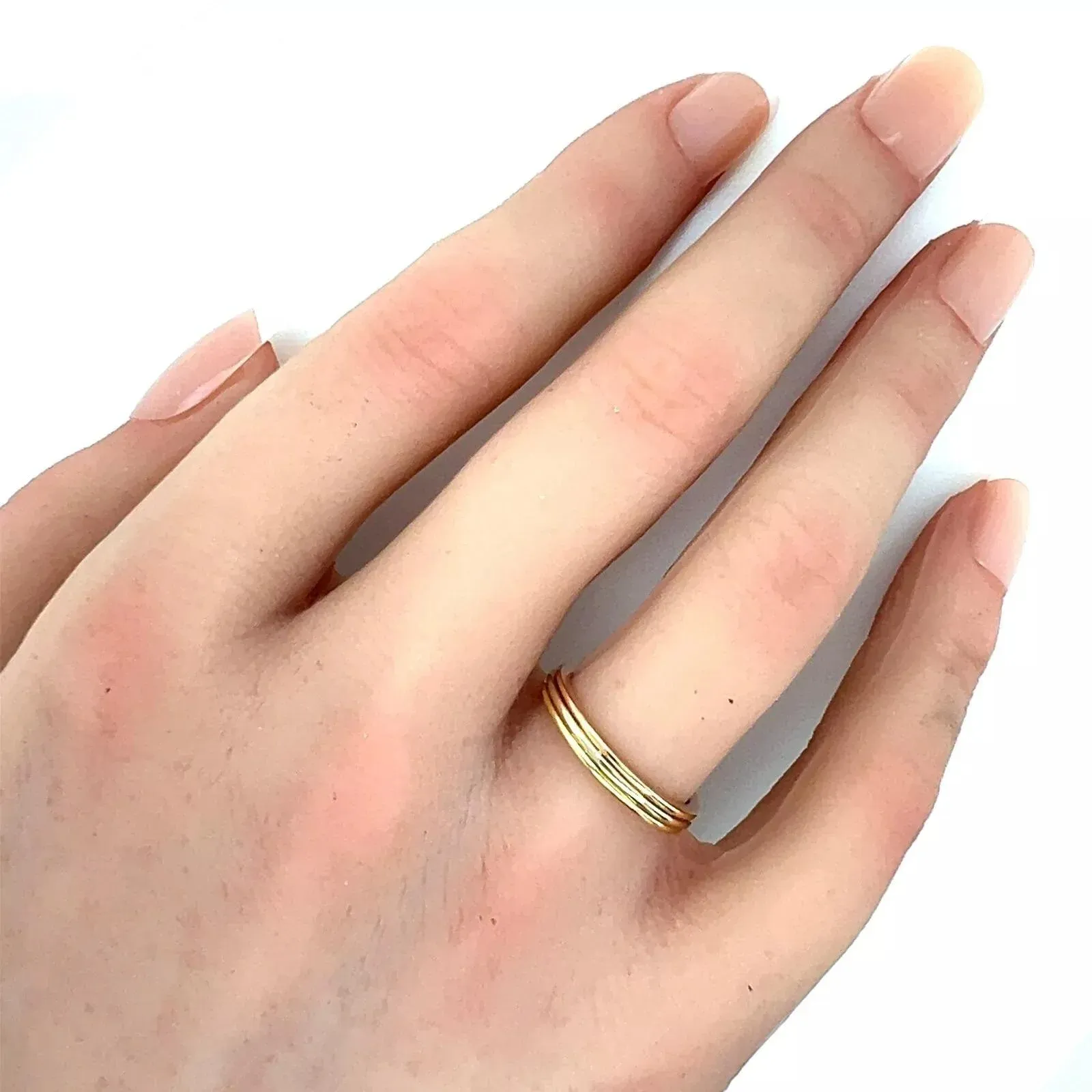 カルティエ リング 26732 - Cartier Vendome Louis 18k Tri Color Gold 2.5mm