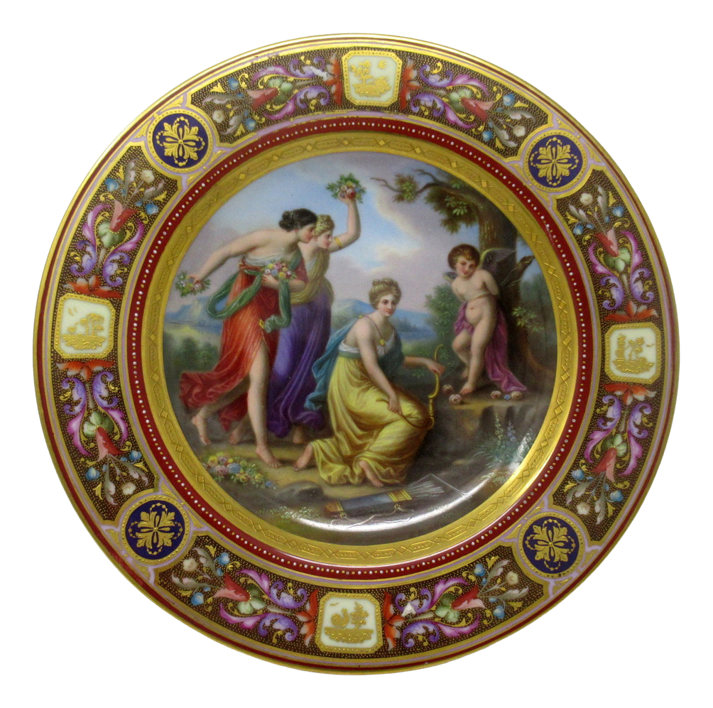 Austrian Porcelain Plate, 1800s Chairish