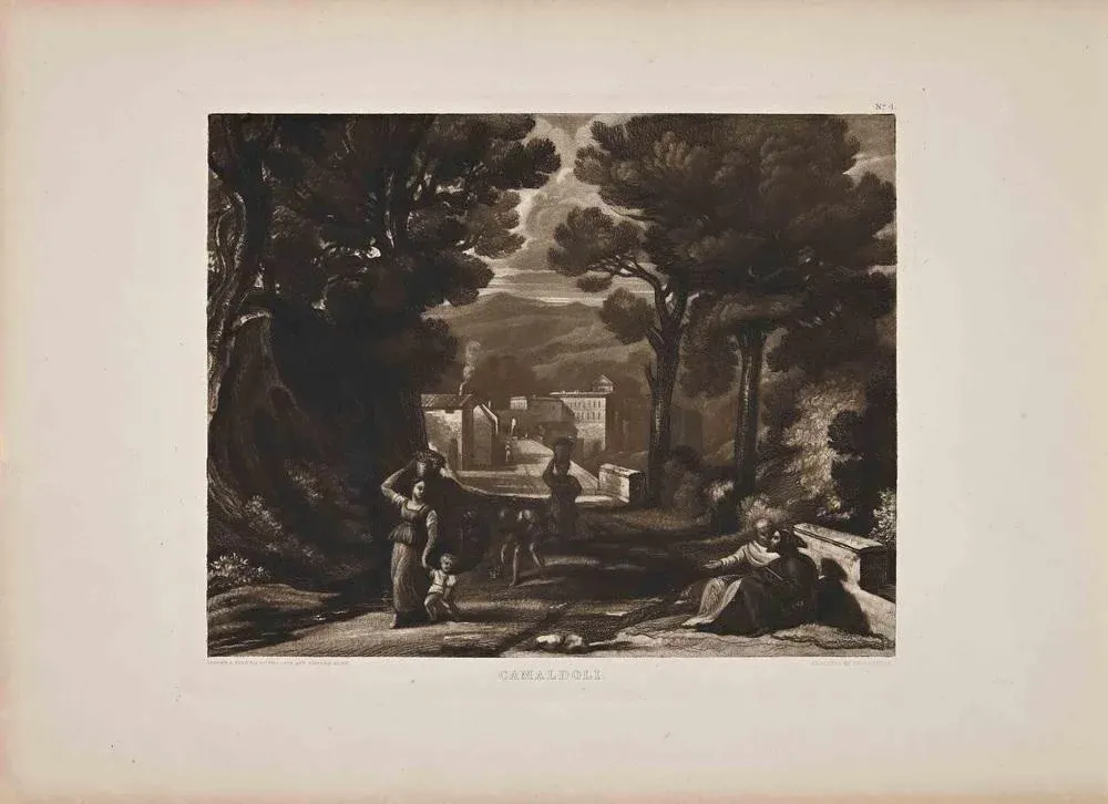 Thomas Lupton, View of Camaldoli, Original Etching, 1833