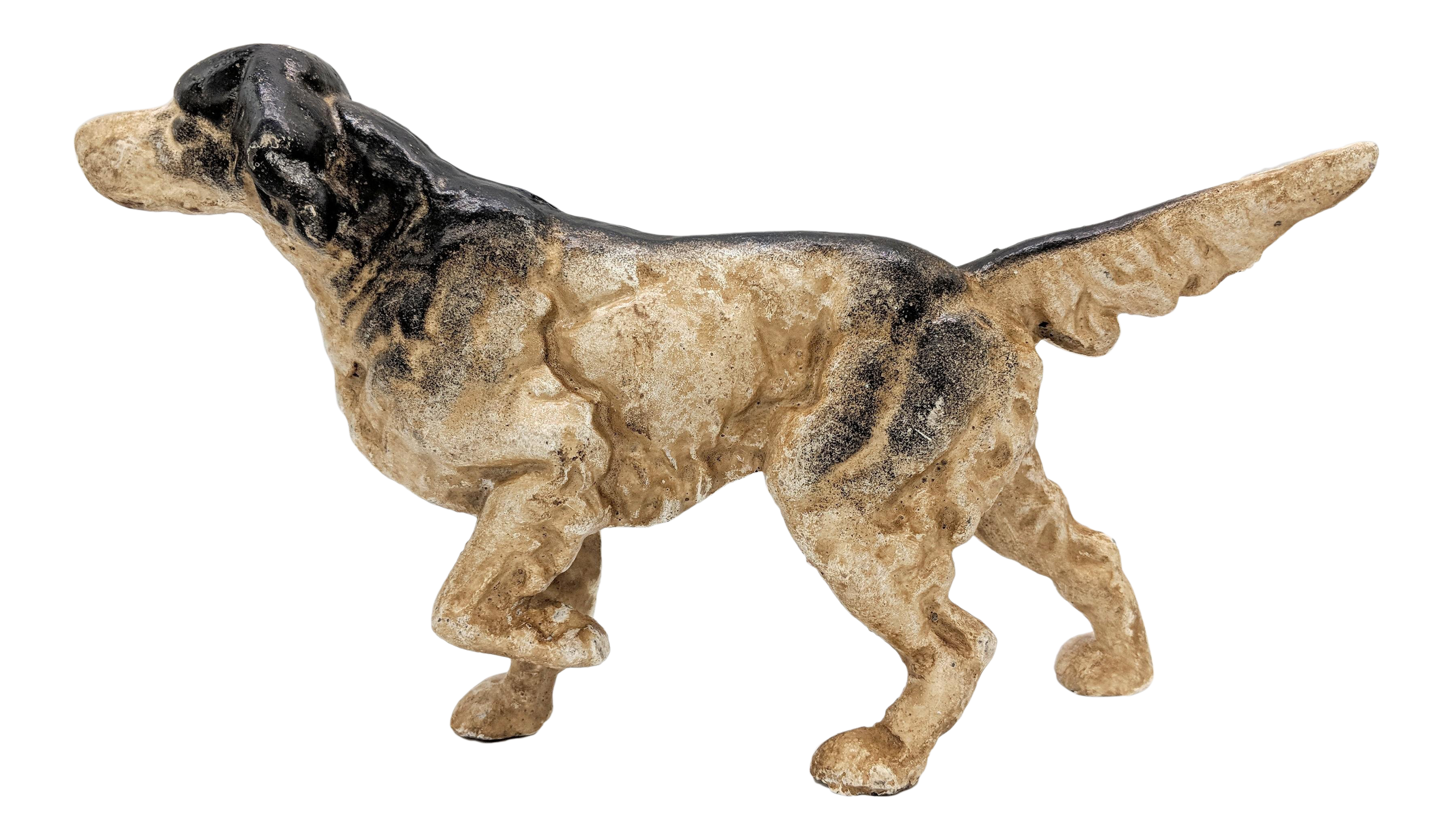20th Century Figurative Black And White Cast Iron Pointer Dog Door Stop Chairish