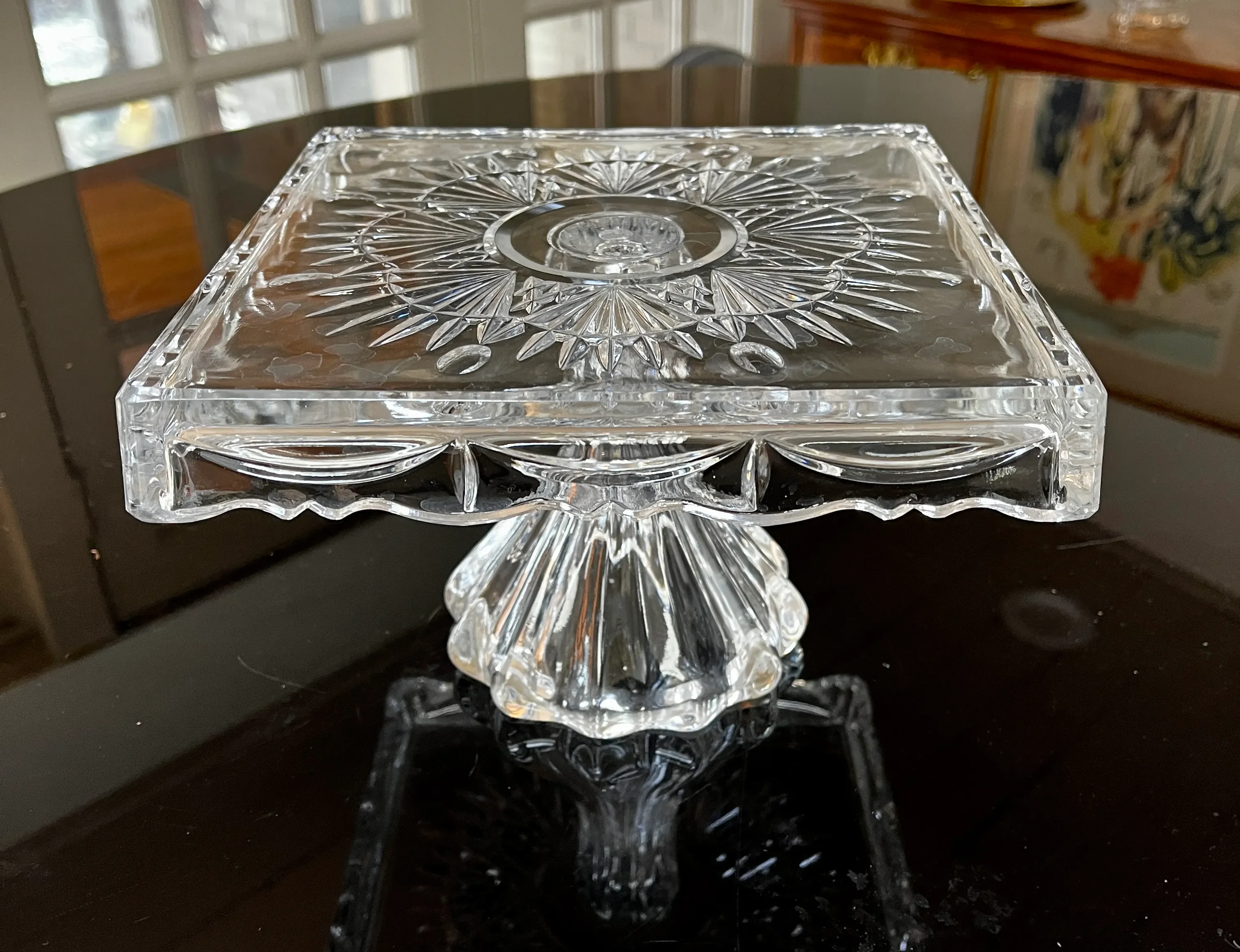 Shannon Crystal Vintage Square Cake Stand Godinger Shannon Crystal