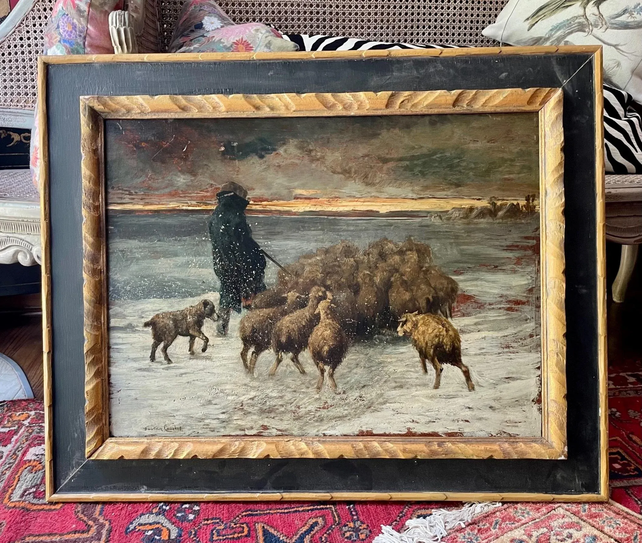 絵画。原画【Bear bought bread】 絵画。原画【Bear bought bread】（Bread making historical hi