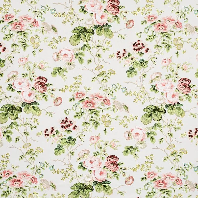 Schumacher Salisbury Chintz Fabric in Blush