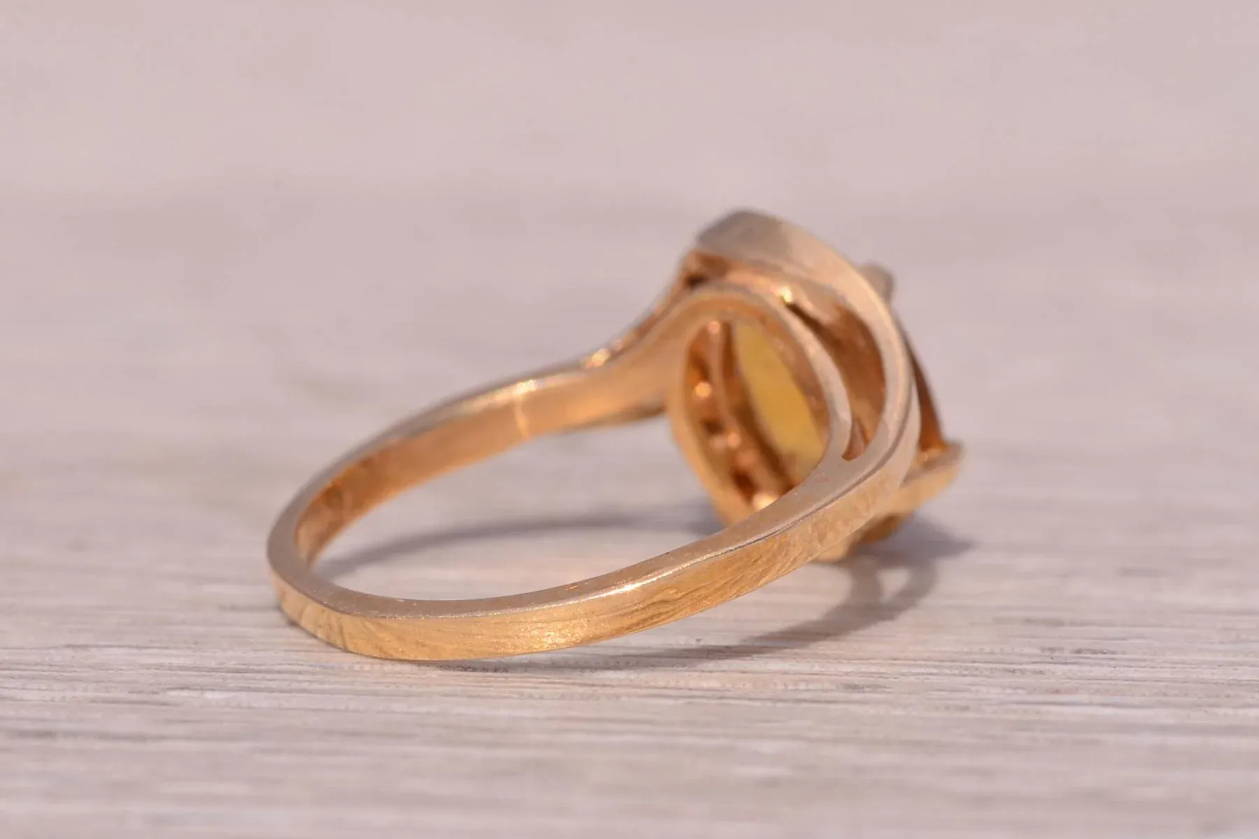 The Citrine Glow: Natural Citrine and Diamond Ring in Yellow Gold