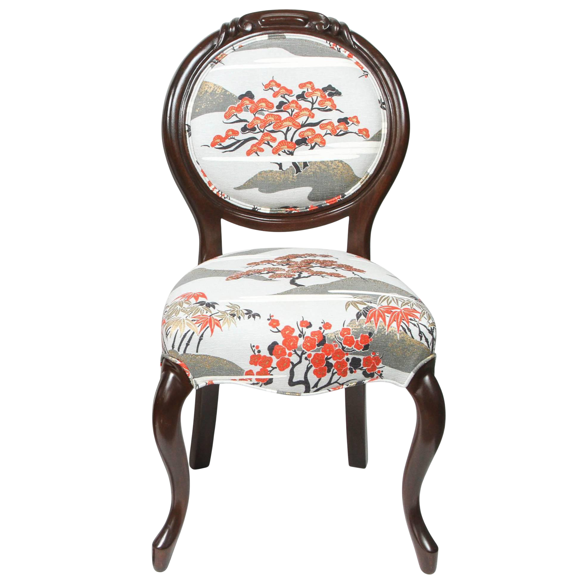 victorian side chair in japanese motif