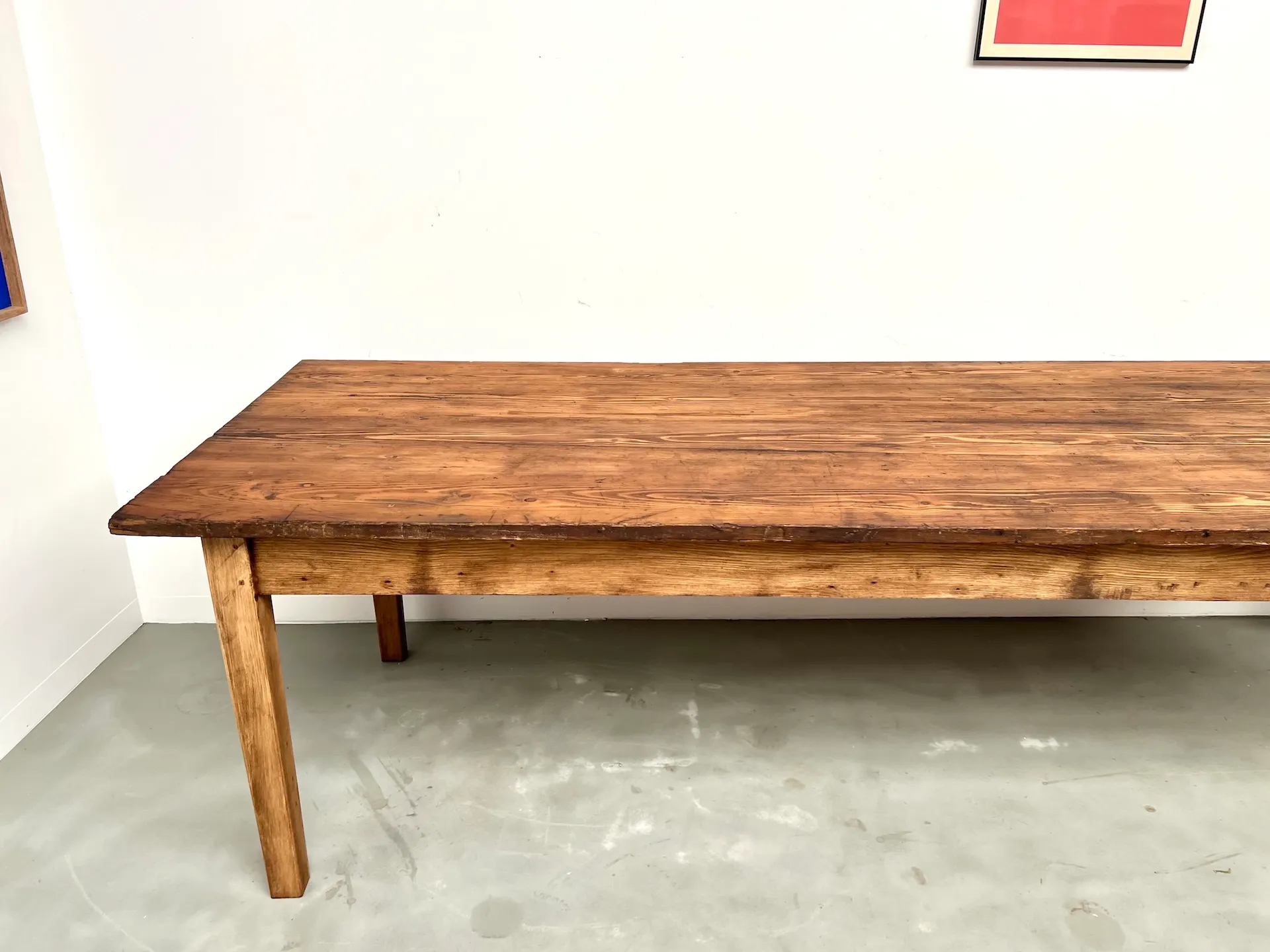 Antique Carved Working Duck DecoyLarge French Pine Farmhouse Table, 1970s