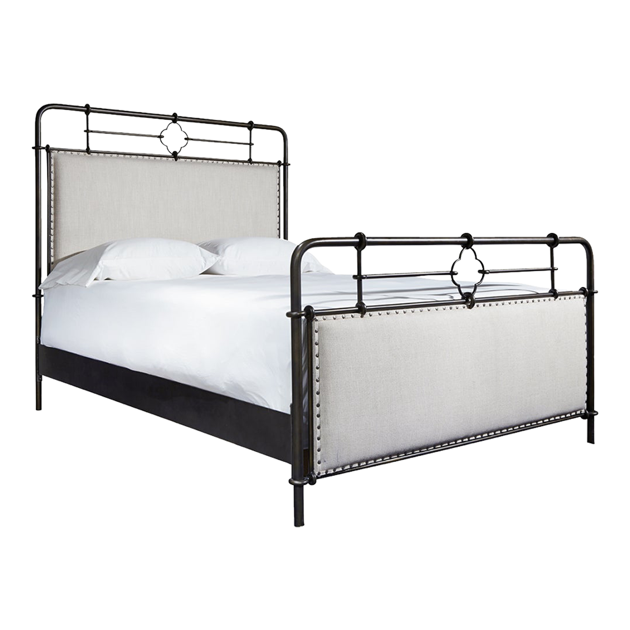 Contemporary Upholstered Metal Bed Queen Chairish