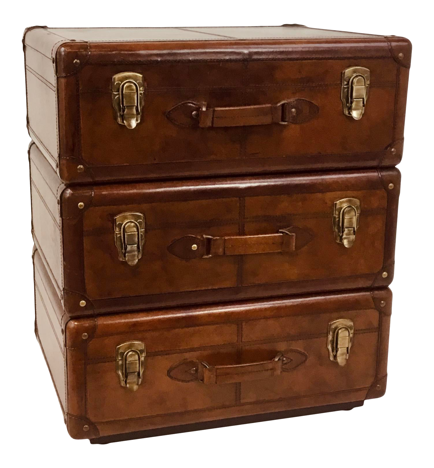 Brown Leather Suitcase End Table Chairish